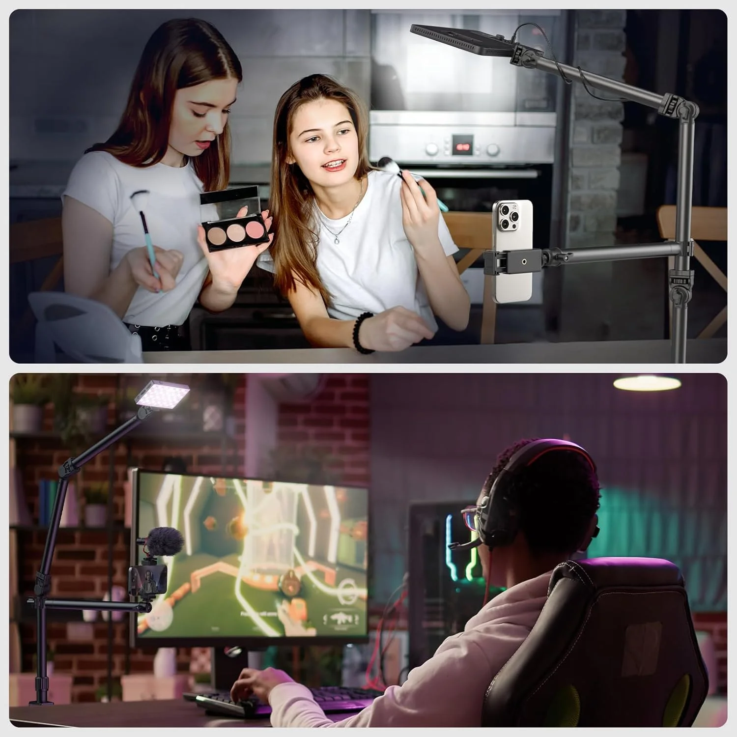 پایه دوربین بالای سر SmallRig، پایه رومیزی دوربین با بازوی انعطاف پذیر، هد توپی چرخان 360 درجه، گیره C رومیزی بازوی بوم DSLR برای عکاسی، فیلمبرداری و پخش زنده - 4456