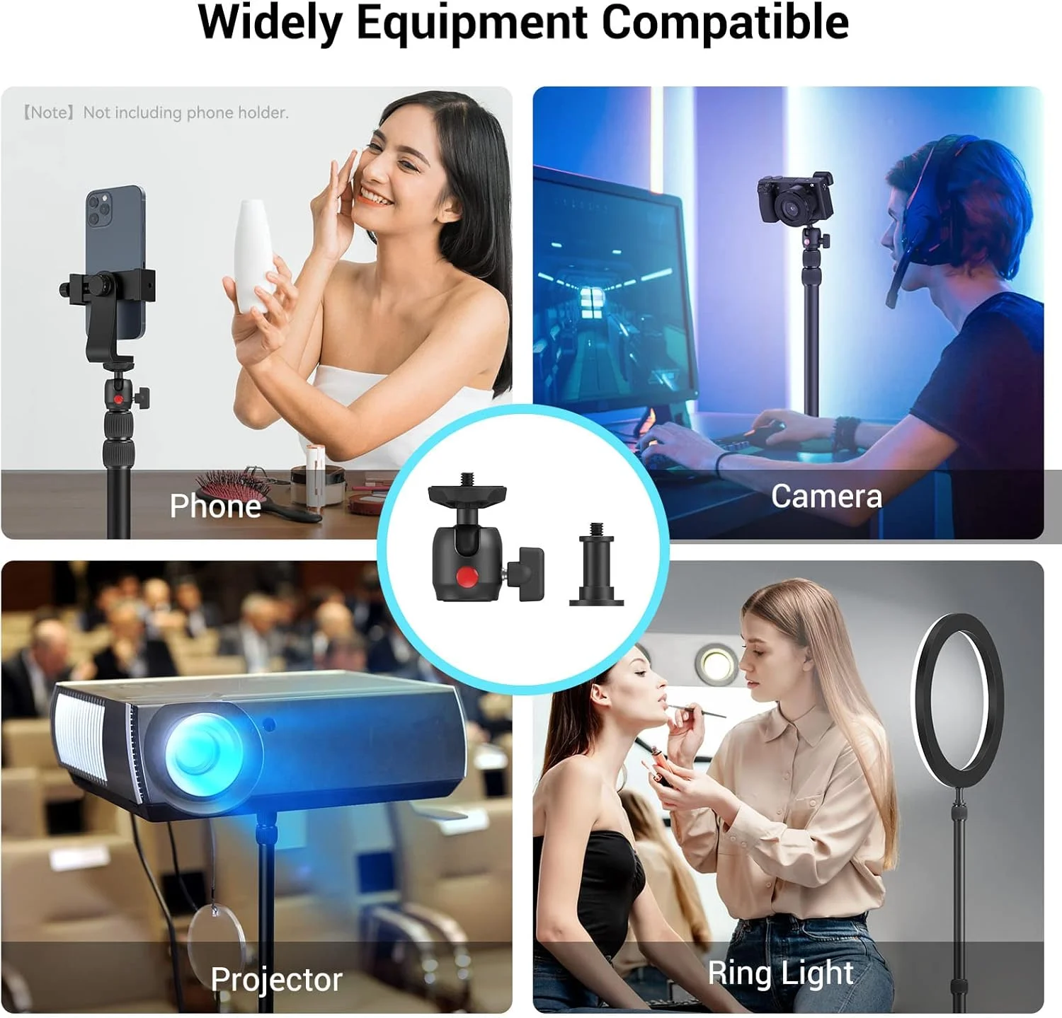 پایه رومیزی دوربین SmallRig Selection با هد توپی 1/4 اینچی، براکت نورپردازی قابل تنظیم از 33 تا 90 سانتی‌متر، گیره C-Table - 3488