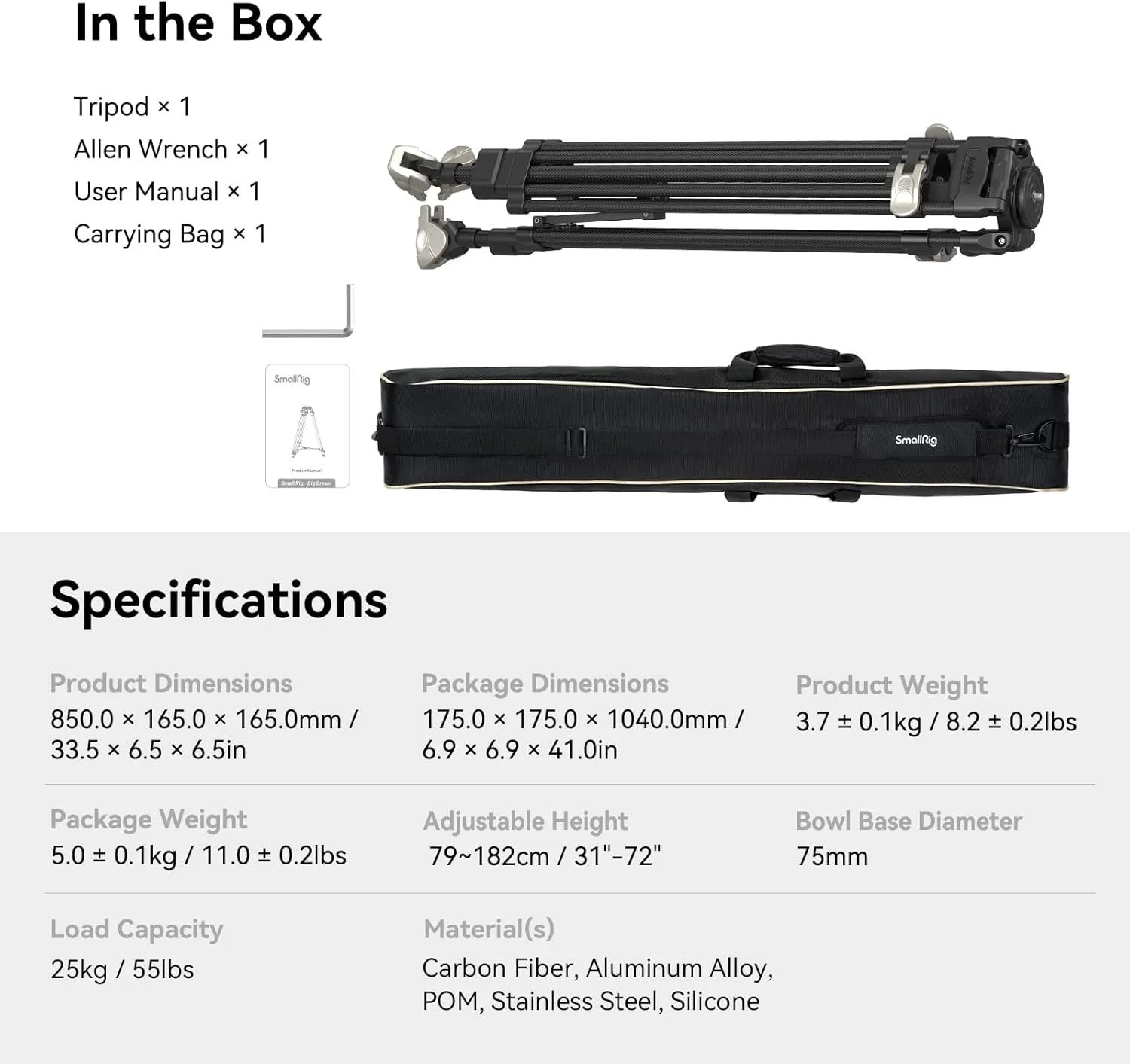 سه پایه فیبر کربنی سنگین SmallRig مدل 4167 سه پایه فیبر کربنی سنگین SmallRig مدل 4167