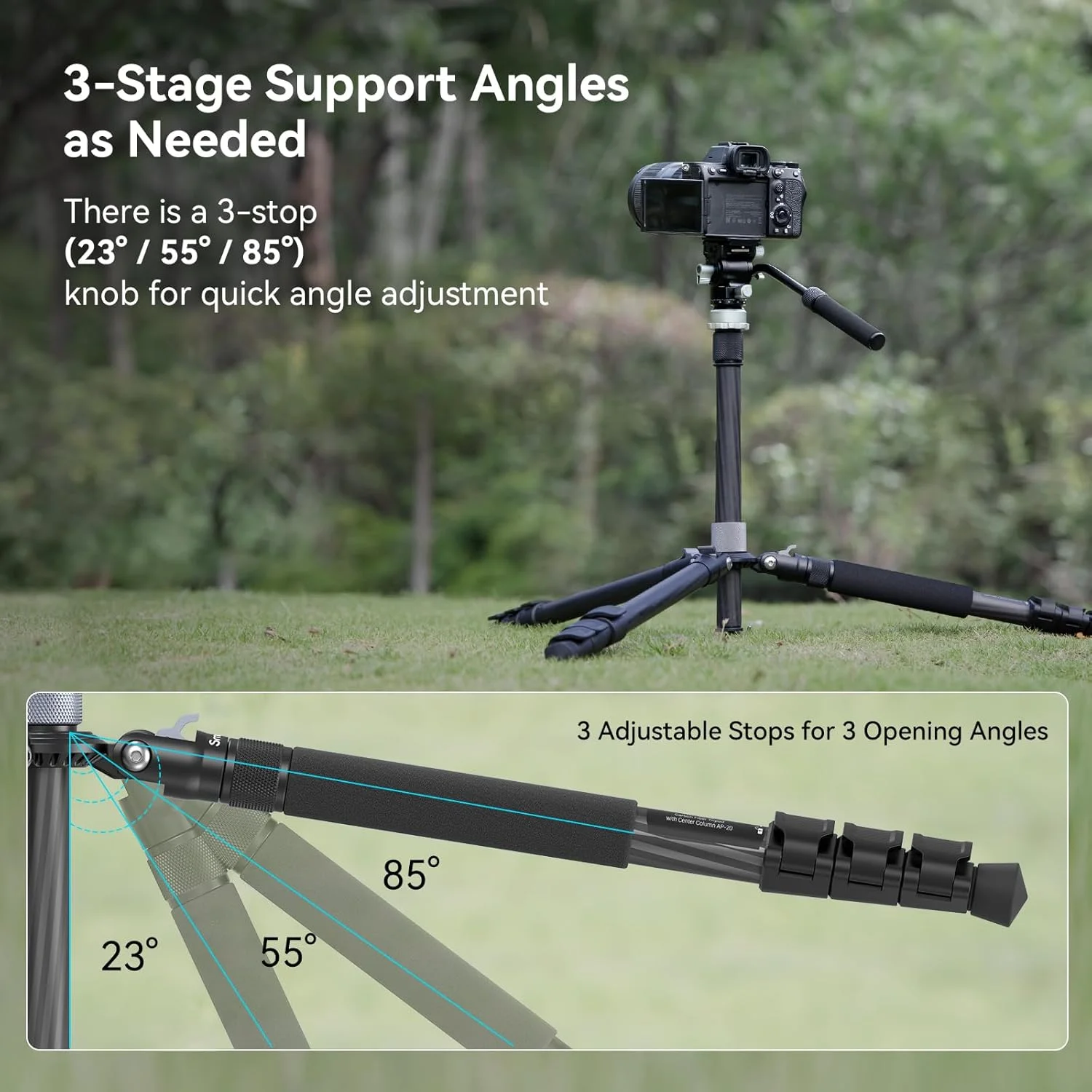 سه پایه مسافرتی ویدیویی SmallRig 63 اینچی، سه پایه فیبر کربنی با هد سیال با رهاسازی سریع، پایه کاسه تراز و ستون مرکزی، 1.3 کیلوگرم فوق سبک برای عکس و فیلم مسافرتی، حداکثر بار 4 کیلوگرم / 8.82 پوند - 4221 سه پایه مسافرتی ویدیویی SmallRig 63 اینچی، سه پایه فیبر کربنی با هد سیال با رهاسازی سریع، پایه کاسه تراز و ستون مرکزی، 1.3 کیلوگرم فوق سبک برای عکس و فیلم مسافرتی، حداکثر بار 4 کیلوگرم / 8.82 پوند - 4221