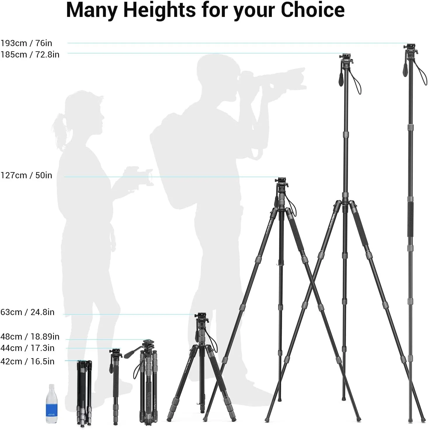 سه پایه مونوپاد 71 اینچی SMALLRIG با هد سیال کوچک، سه پایه مسافرتی آلومینیومی CT180، ارتفاع قابل تنظیم 16.5 تا 71 اینچ، پایه دوربین سه پایه با نگهدارنده تلفن و کیف حمل، حداکثر بار 15 کیلوگرم - 3760 سه پایه مونوپاد 71 اینچی SMALLRIG با هد سیال کوچک، سه پایه مسافرتی آلومینیومی CT180، ارتفاع قابل تنظیم 16.5 تا 71 اینچ، پایه دوربین سه پایه با نگهدارنده تلفن و کیف حمل، حداکثر بار 15 کیلوگرم - 3760