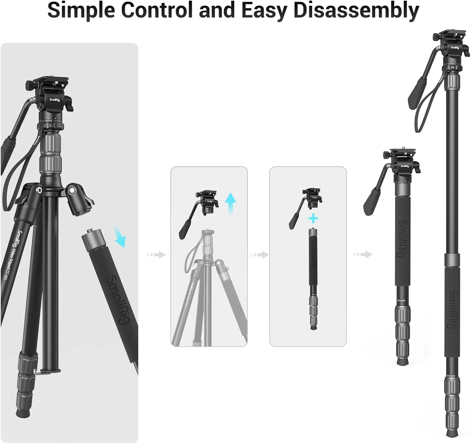سه پایه مونوپاد 71 اینچی SMALLRIG با هد سیال کوچک، سه پایه مسافرتی آلومینیومی CT180، ارتفاع قابل تنظیم 16.5 تا 71 اینچ، پایه دوربین سه پایه با نگهدارنده تلفن و کیف حمل، حداکثر بار 15 کیلوگرم - 3760 سه پایه مونوپاد 71 اینچی SMALLRIG با هد سیال کوچک، سه پایه مسافرتی آلومینیومی CT180، ارتفاع قابل تنظیم 16.5 تا 71 اینچ، پایه دوربین سه پایه با نگهدارنده تلفن و کیف حمل، حداکثر بار 15 کیلوگرم - 3760