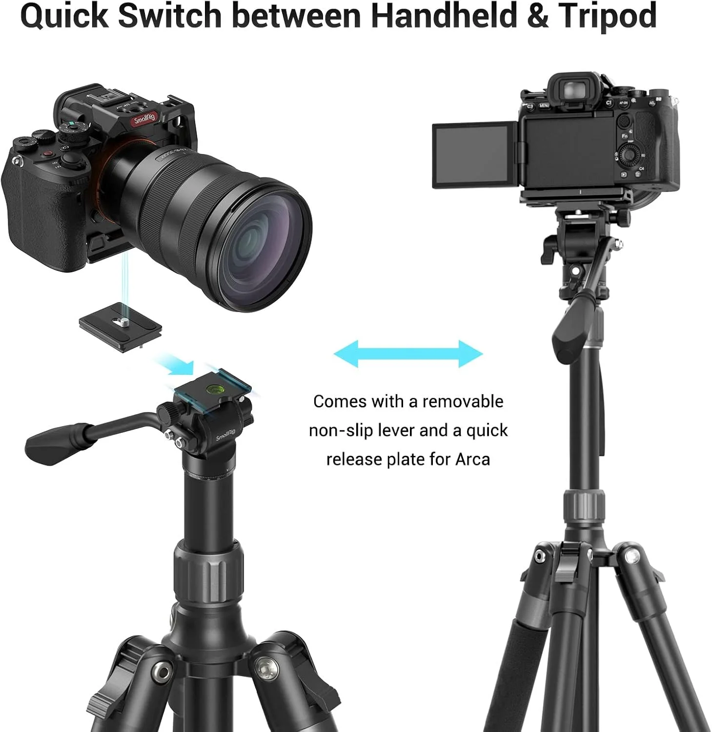سه پایه مونوپاد 71 اینچی SMALLRIG با هد سیال کوچک، سه پایه مسافرتی آلومینیومی CT180، ارتفاع قابل تنظیم 16.5 تا 71 اینچ، پایه دوربین سه پایه با نگهدارنده تلفن و کیف حمل، حداکثر بار 15 کیلوگرم - 3760 سه پایه مونوپاد 71 اینچی SMALLRIG با هد سیال کوچک، سه پایه مسافرتی آلومینیومی CT180، ارتفاع قابل تنظیم 16.5 تا 71 اینچ، پایه دوربین سه پایه با نگهدارنده تلفن و کیف حمل، حداکثر بار 15 کیلوگرم - 3760