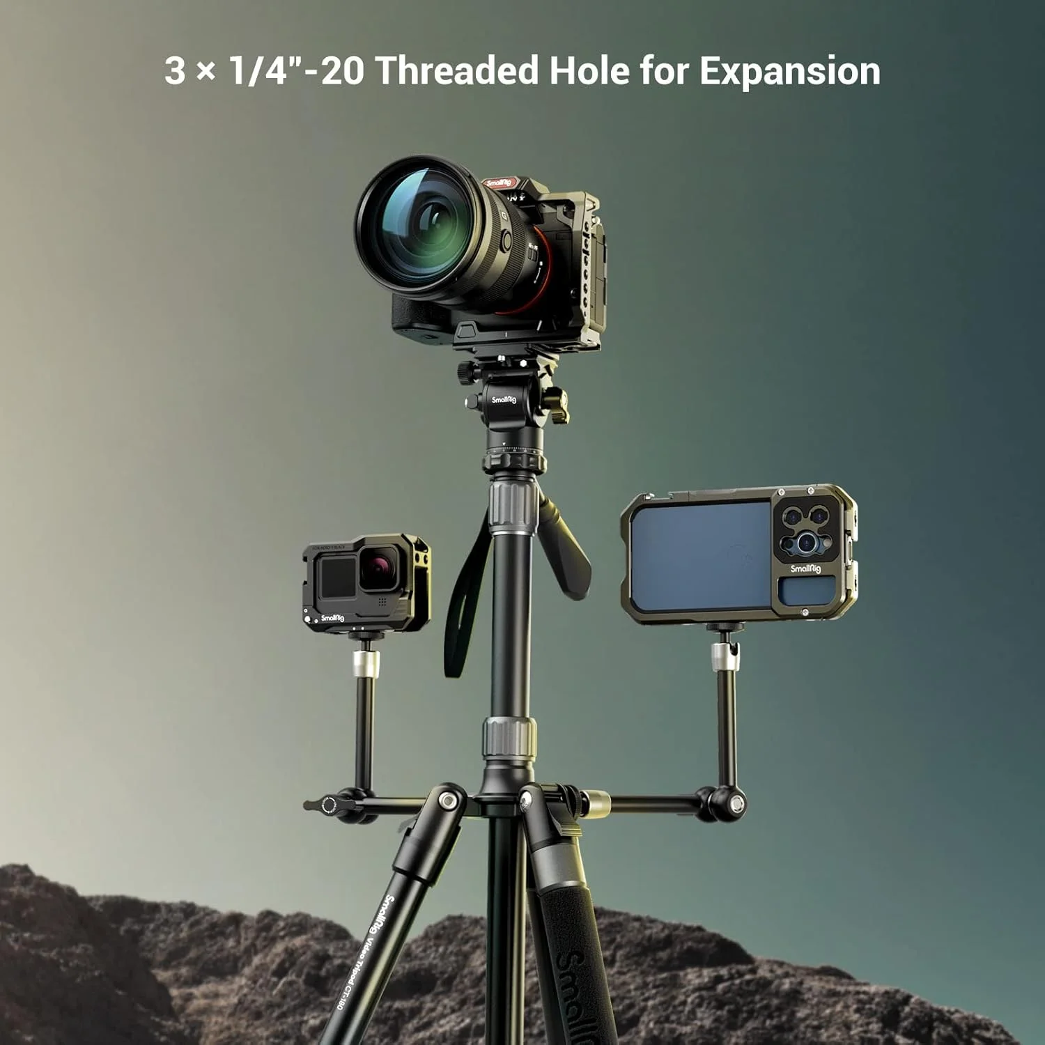 سه پایه مونوپاد 71 اینچی SMALLRIG با هد سیال کوچک، سه پایه مسافرتی آلومینیومی CT180، ارتفاع قابل تنظیم 16.5 تا 71 اینچ، پایه دوربین سه پایه با نگهدارنده تلفن و کیف حمل، حداکثر بار 15 کیلوگرم - 3760 سه پایه مونوپاد 71 اینچی SMALLRIG با هد سیال کوچک، سه پایه مسافرتی آلومینیومی CT180، ارتفاع قابل تنظیم 16.5 تا 71 اینچ، پایه دوربین سه پایه با نگهدارنده تلفن و کیف حمل، حداکثر بار 15 کیلوگرم - 3760