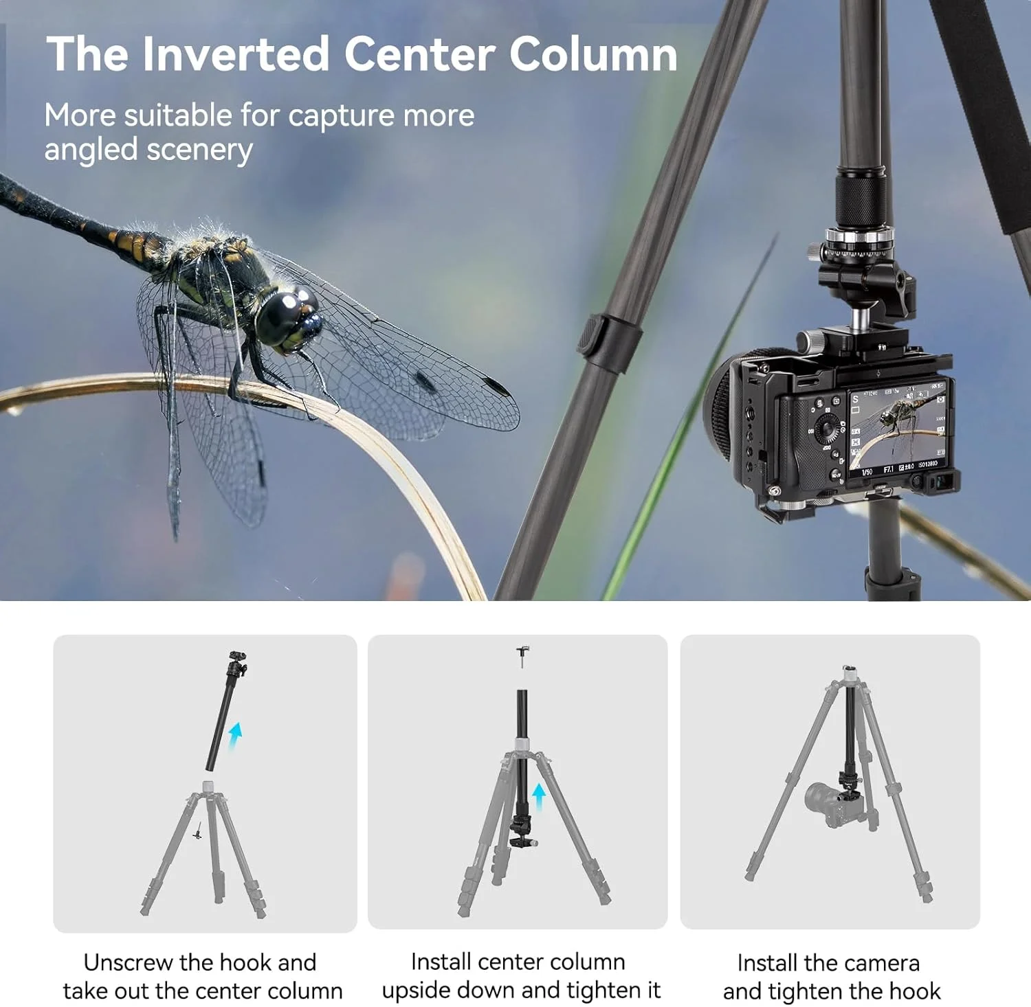 SmallRig Upgraded 62.2" Carbon Fiber Tripod Monopod with Center Column, Compact Lightweight Tripod with 360° Ball Head, Quick Release Plate, for DSLR Camera, Video Camcorder, Load up to 26.5 lbs/12 kg SmallRig Upgraded 62.2" Carbon Fiber Tripod Monopod with Center Column, Compact Lightweight Tripod with 360° Ball Head, Quick Release Plate, for DSLR Camera, Video Camcorder, Load up to 26.5 lbs/12 kg