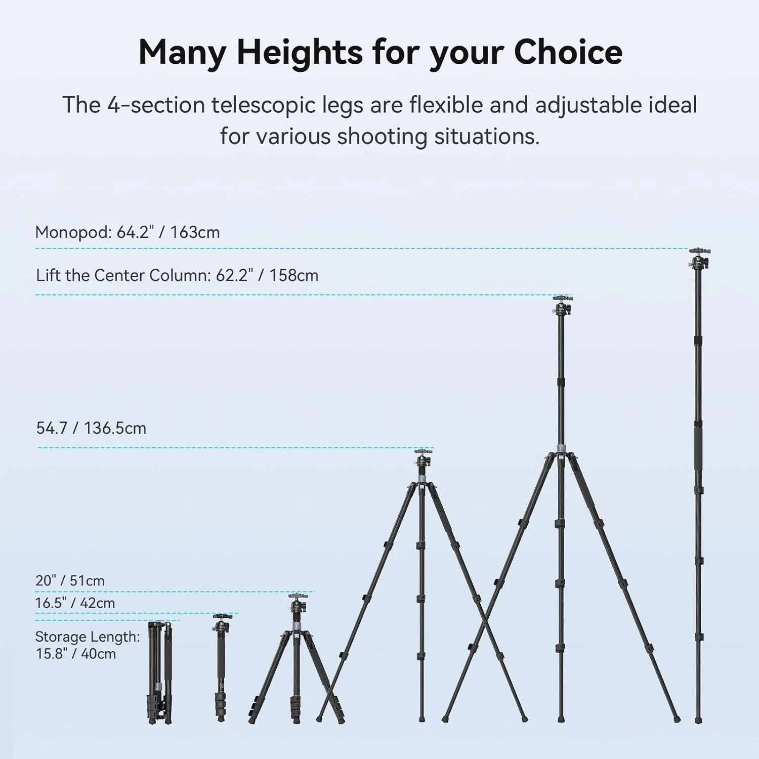 SmallRig Upgraded 62.2" Carbon Fiber Tripod Monopod with Center Column, Compact Lightweight Tripod with 360° Ball Head, Quick Release Plate, for DSLR Camera, Video Camcorder, Load up to 26.5 lbs/12 kg SmallRig Upgraded 62.2" Carbon Fiber Tripod Monopod with Center Column, Compact Lightweight Tripod with 360° Ball Head, Quick Release Plate, for DSLR Camera, Video Camcorder, Load up to 26.5 lbs/12 kg