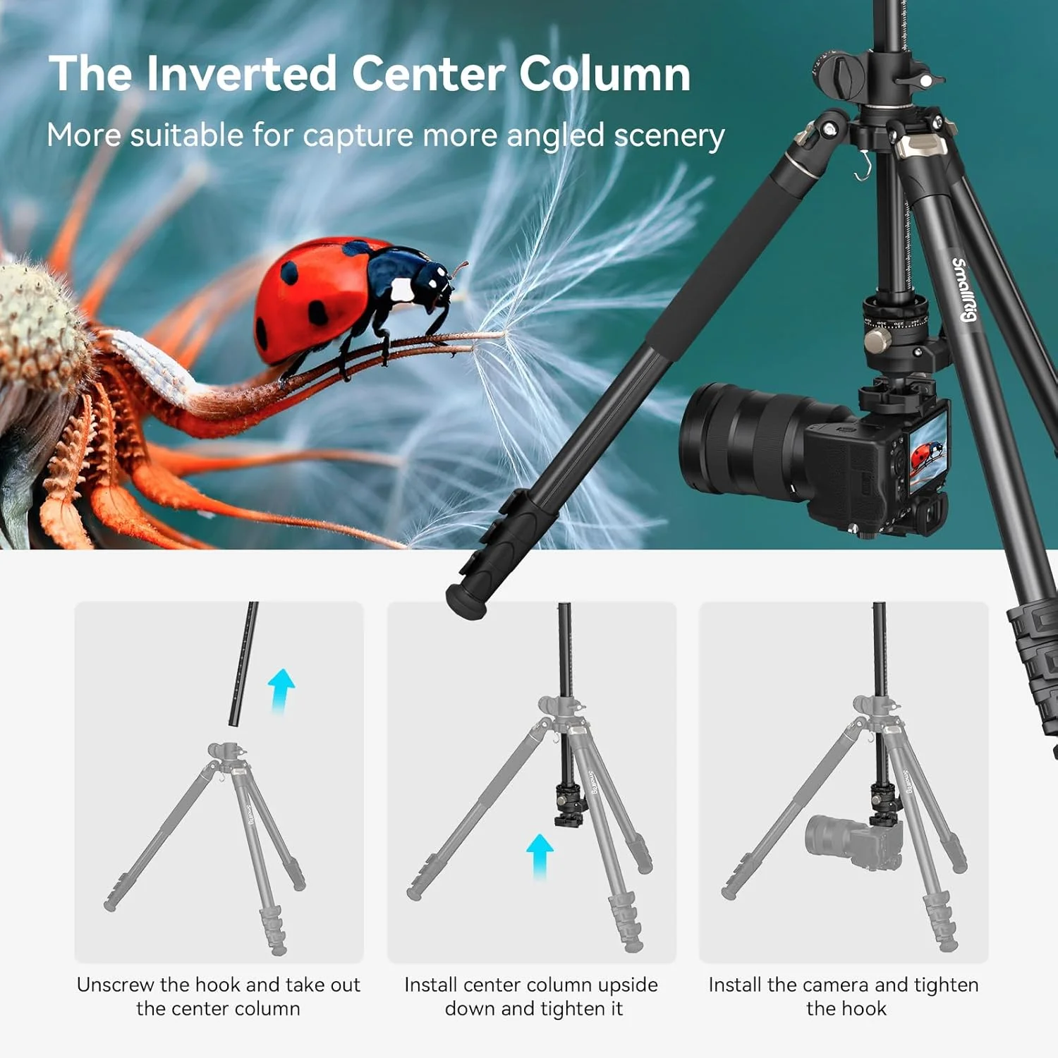 SmallRig 73" Camera Tripod, 360° Rotation Center Column Horizontal Tripod Monopod with Smartphone Holder, Carrying Bag, Weight Bag for DSLR Camera, Video Camcorder, Max Load 22lb/10kg-4288 SmallRig 73" Camera Tripod, 360° Rotation Center Column Horizontal Tripod Monopod with Smartphone Holder, Carrying Bag, Weight Bag for DSLR Camera, Video Camcorder, Max Load 22lb/10kg-4288