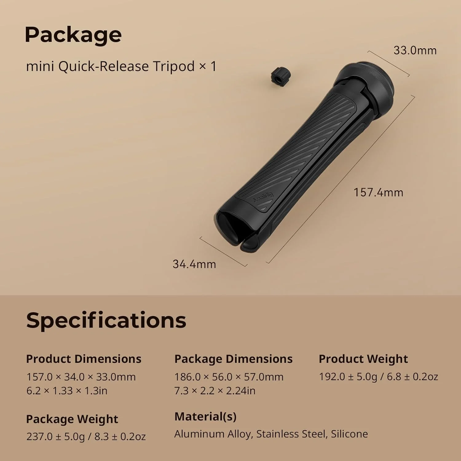 سه پایه کوچک SmallRig، پایه دوربین کوچک با رهاسازی سریع، سازگار جهانی با مانت پیچی 1/4 اینچی - 20 برای تثبیت کننده ها، دوربین، قفس - 4117 سه پایه کوچک SmallRig، پایه دوربین کوچک با رهاسازی سریع، سازگار جهانی با مانت پیچی 1/4 اینچی - 20 برای تثبیت کننده ها، دوربین، قفس - 4117