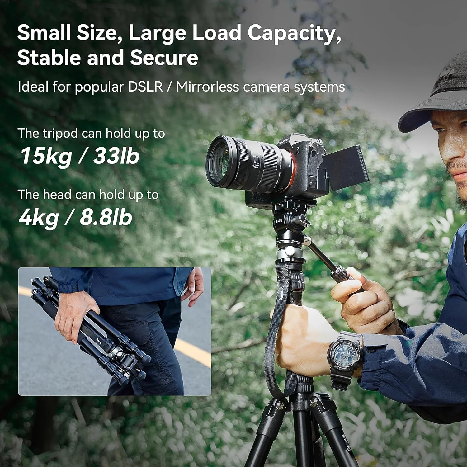 سه پایه ویدیویی حرفه ای 72 اینچی SmallRig، هد سیال با پایه تراز، تبدیل به تک پایه، سه پایه ویدیویی برای مسافرت، ویدیو و ولاگ، با کیف حمل، حداکثر بار 4 کیلوگرم - 4319 سه پایه ویدیویی حرفه ای 72 اینچی SmallRig، هد سیال با پایه تراز، تبدیل به تک پایه، سه پایه ویدیویی برای مسافرت، ویدیو و ولاگ، با کیف حمل، حداکثر بار 4 کیلوگرم - 4319