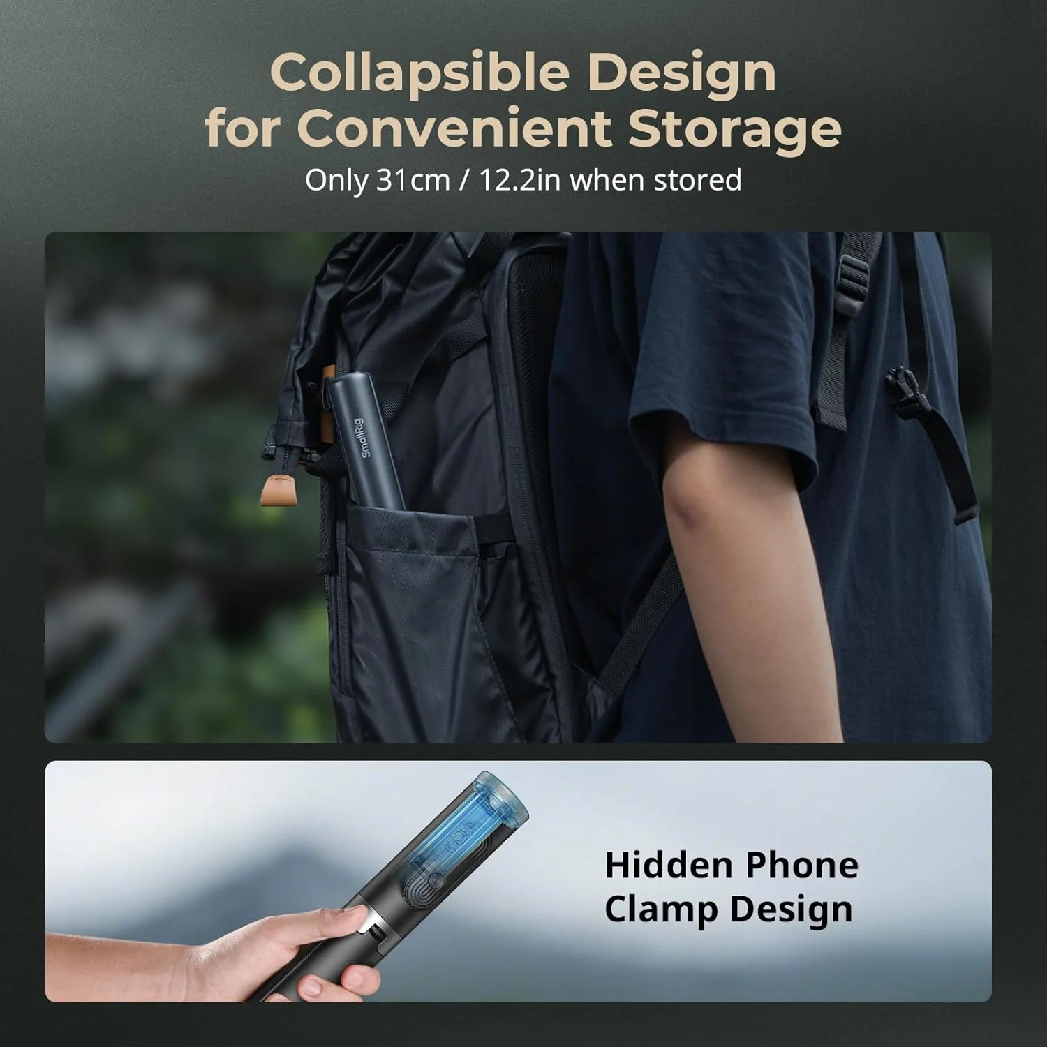 سه پایه سلفی استیک تاشو سریع SmallRig ST30، پایه سه پایه اتوماتیک 57.9 اینچی با ریموت و مانت کفشک سرد، برای آیفون، برای اندروید، ضبط ویدیو، مسافرت، ولاگینگ، مشکی 5291 سه پایه سلفی استیک تاشو سریع SmallRig ST30، پایه سه پایه اتوماتیک 57.9 اینچی با ریموت و مانت کفشک سرد، برای آیفون، برای اندروید، ضبط ویدیو، مسافرت، ولاگینگ، مشکی 5291