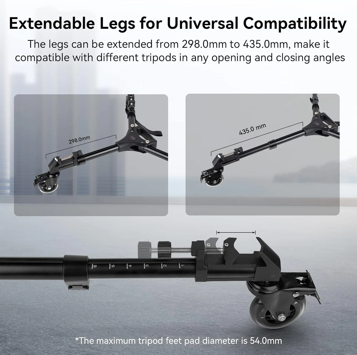 چرخ سه پایه عکاسی یونیورسال SmallRig، سنگین با چرخهای لاستیکی 3 اینچی، پایههای قابل تنظیم و کیف حمل، چرخهای سه پایه با ظرفیت 15 کیلوگرم برای دوربینهای Canon و Sony، دوربین فیلمبرداری و نورپردازی ویدئویی - 3986 چرخ سه پایه عکاسی یونیورسال SmallRig، سنگین با چرخهای لاستیکی 3 اینچی، پایههای قابل تنظیم و کیف حمل، چرخهای سه پایه با ظرفیت 15 کیلوگرم برای دوربینهای Canon و Sony، دوربین فیلمبرداری و نورپردازی ویدئویی - 3986