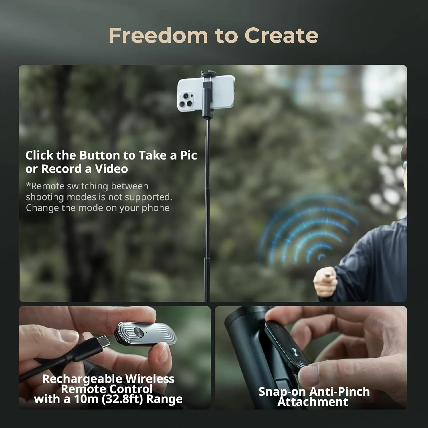 سه پایه سلفی استیک تاشو سریع SmallRig ST30، پایه سه پایه اتوماتیک 57.9 اینچی با ریموت و مانت کفشک سرد، برای آیفون، برای اندروید، ضبط ویدیو، مسافرت، ولاگینگ، مشکی 5291 سه پایه سلفی استیک تاشو سریع SmallRig ST30، پایه سه پایه اتوماتیک 57.9 اینچی با ریموت و مانت کفشک سرد، برای آیفون، برای اندروید، ضبط ویدیو، مسافرت، ولاگینگ، مشکی 5291