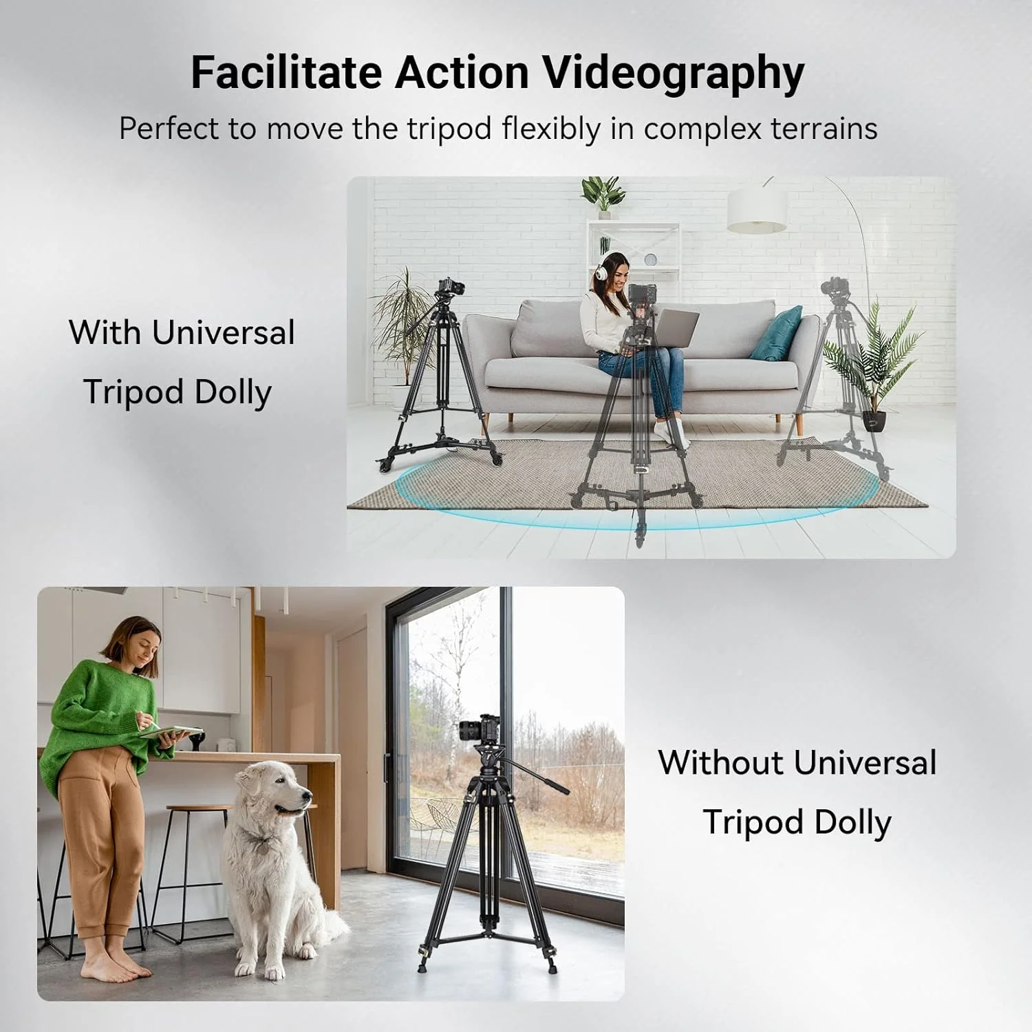 چرخ سه پایه عکاسی یونیورسال SmallRig، سنگین با چرخهای لاستیکی 3 اینچی، پایههای قابل تنظیم و کیف حمل، چرخهای سه پایه با ظرفیت 15 کیلوگرم برای دوربینهای Canon و Sony، دوربین فیلمبرداری و نورپردازی ویدئویی - 3986 چرخ سه پایه عکاسی یونیورسال SmallRig، سنگین با چرخهای لاستیکی 3 اینچی، پایههای قابل تنظیم و کیف حمل، چرخهای سه پایه با ظرفیت 15 کیلوگرم برای دوربینهای Canon و Sony، دوربین فیلمبرداری و نورپردازی ویدئویی - 3986