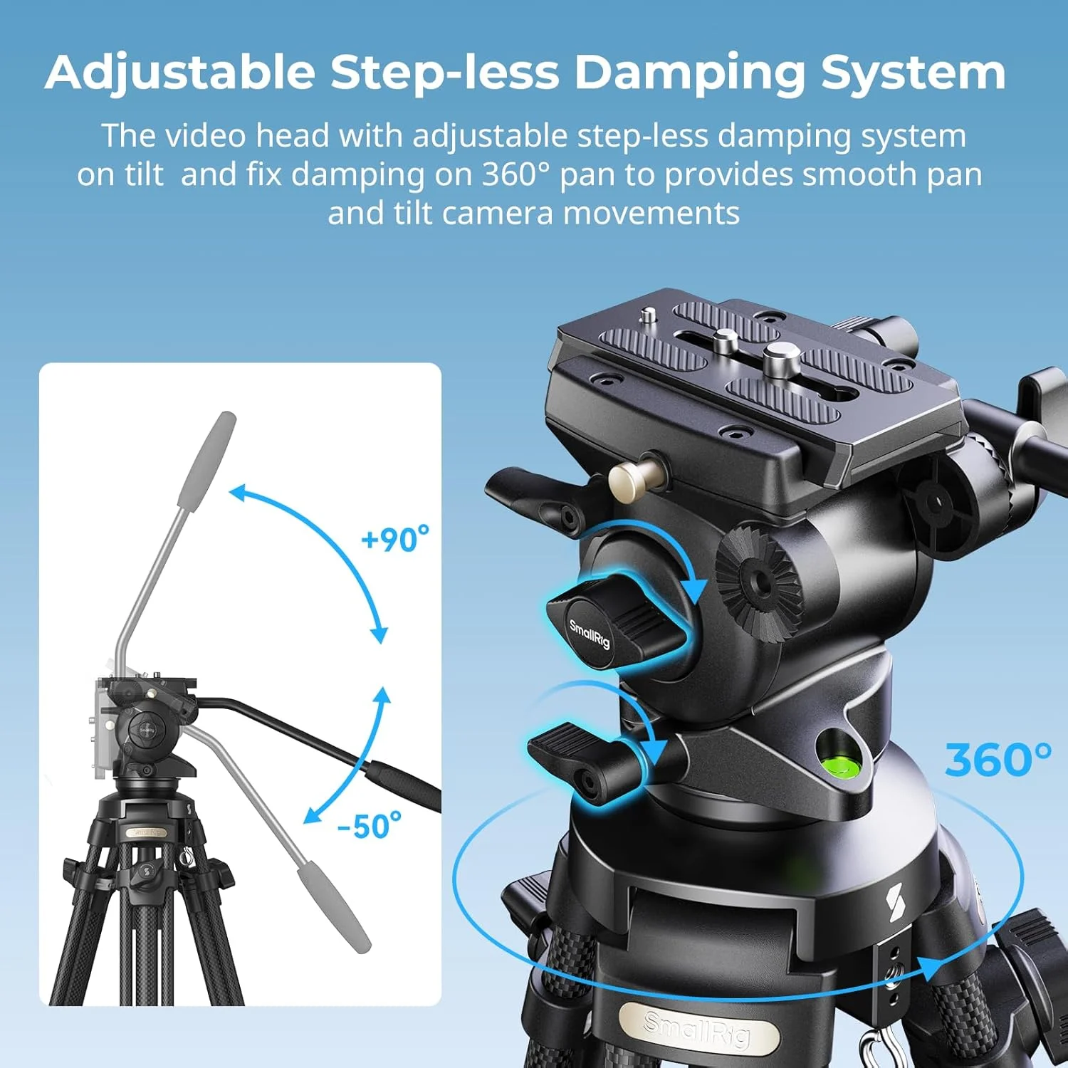 SmallRig Lightweight Carbon Fiber Video Tripod Kit AD-50-4685 SmallRig Lightweight Carbon Fiber Video Tripod Kit AD-50-4685