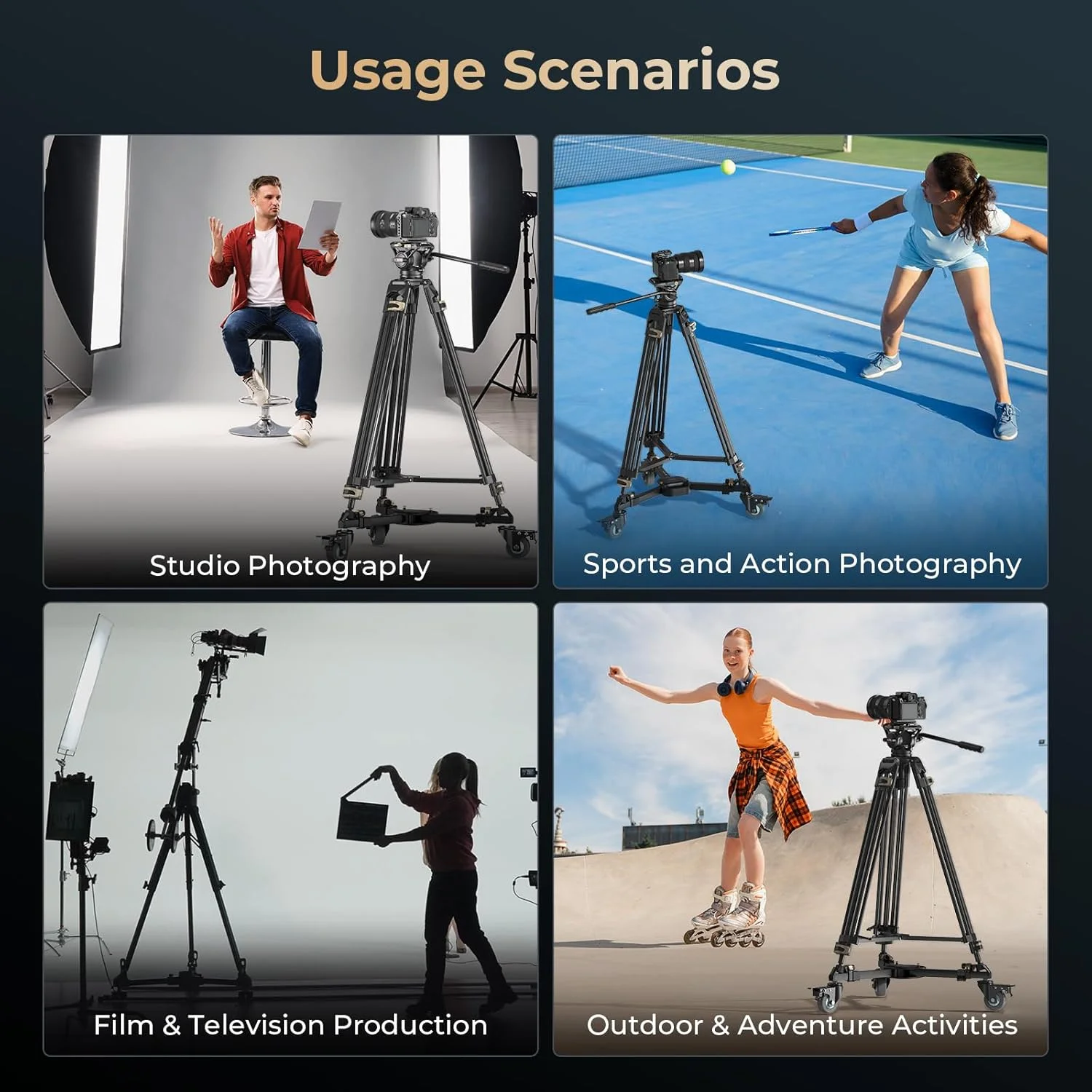 چرخ سه پایه سنگین عکاسی قفل سریع SmallRig مدل 5020 چرخ سه پایه سنگین عکاسی قفل سریع SmallRig مدل 5020