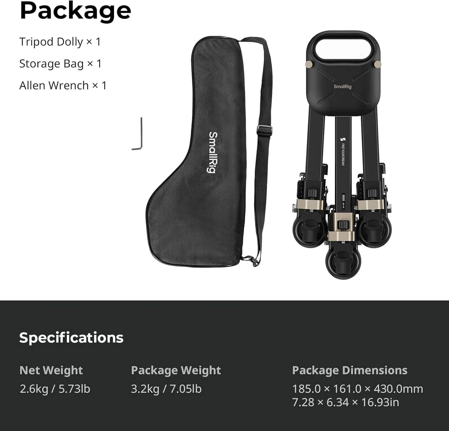 چرخ سه پایه سنگین عکاسی قفل سریع SmallRig مدل 5020 چرخ سه پایه سنگین عکاسی قفل سریع SmallRig مدل 5020