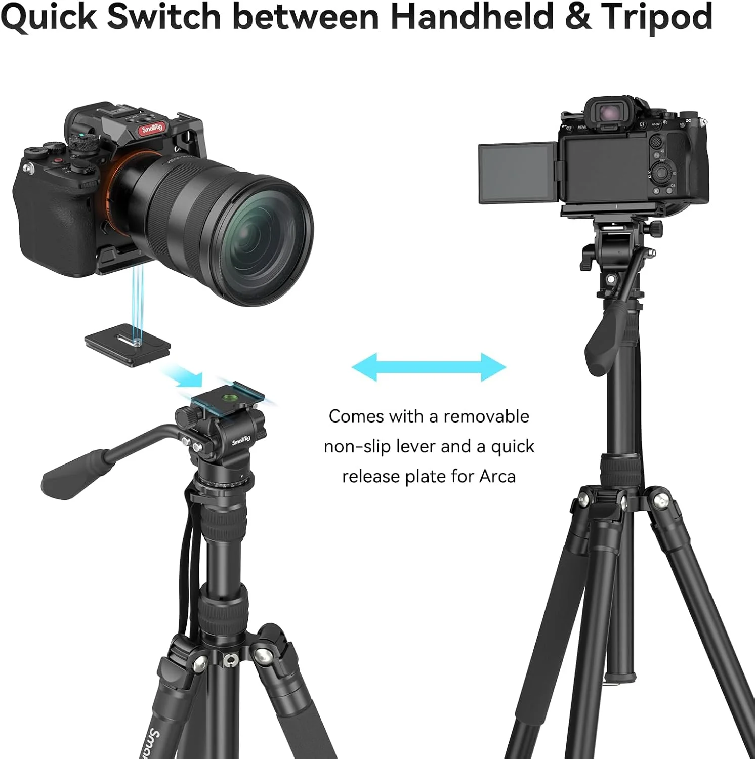 سه پایه فیلمبرداری 71 اینچی SMALLRIG CT180 مدل 3760B به همراه هد سیال، سه پایه دوربین آلومینیومی، سه پایه فیلمبرداری پانوراما 360 درجه مناسب سفر، ارتفاع قابل تنظیم از 16.5 اینچ تا 71 اینچ، حداکثر تحمل وزن 15 کیلوگرم، هد سیال سه پایه فیلمبرداری 71 اینچی SMALLRIG CT180 مدل 3760B به همراه هد سیال، سه پایه دوربین آلومینیومی، سه پایه فیلمبرداری پانوراما 360 درجه مناسب سفر، ارتفاع قابل تنظیم از 16.5 اینچ تا 71 اینچ، حداکثر تحمل وزن 15 کیلوگرم، هد سیال