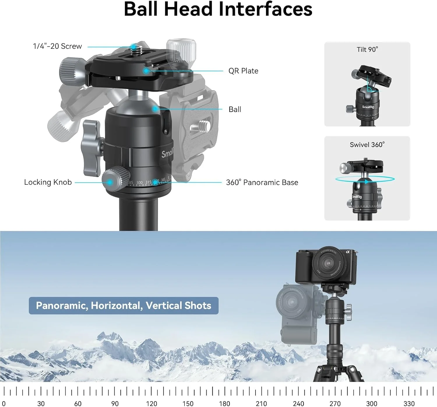سه پایه کوچک آلومینیومی SmallRig، سه پایه رومیزی 52 سانتی متری با سر توپی 360 درجه، سه پایه رومیزی جمع و جور برای دوربین های DSLR، دوربین فیلمبرداری، تحمل وزن تا 6 کیلوگرم - 4289 سه پایه کوچک آلومینیومی SmallRig، سه پایه رومیزی 52 سانتی متری با سر توپی 360 درجه، سه پایه رومیزی جمع و جور برای دوربین های DSLR، دوربین فیلمبرداری، تحمل وزن تا 6 کیلوگرم - 4289