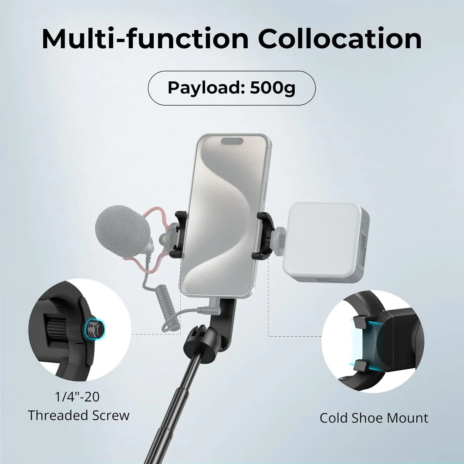 پایه سه پایه گوشی موبایل اسمال ریگ 51 اینچی ST-25 مشکی 4729 پایه سه پایه گوشی موبایل اسمال ریگ 51 اینچی ST-25 مشکی 4729