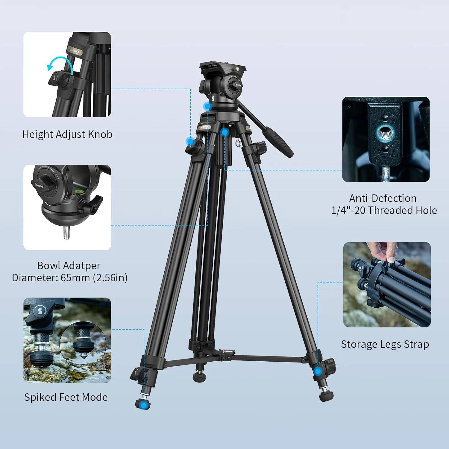 کیت سه پایه فیلمبرداری سبک وزن اسمال ریگ مدل AD-50Lite 4684 کیت سه پایه فیلمبرداری سبک وزن اسمال ریگ مدل AD-50Lite 4684