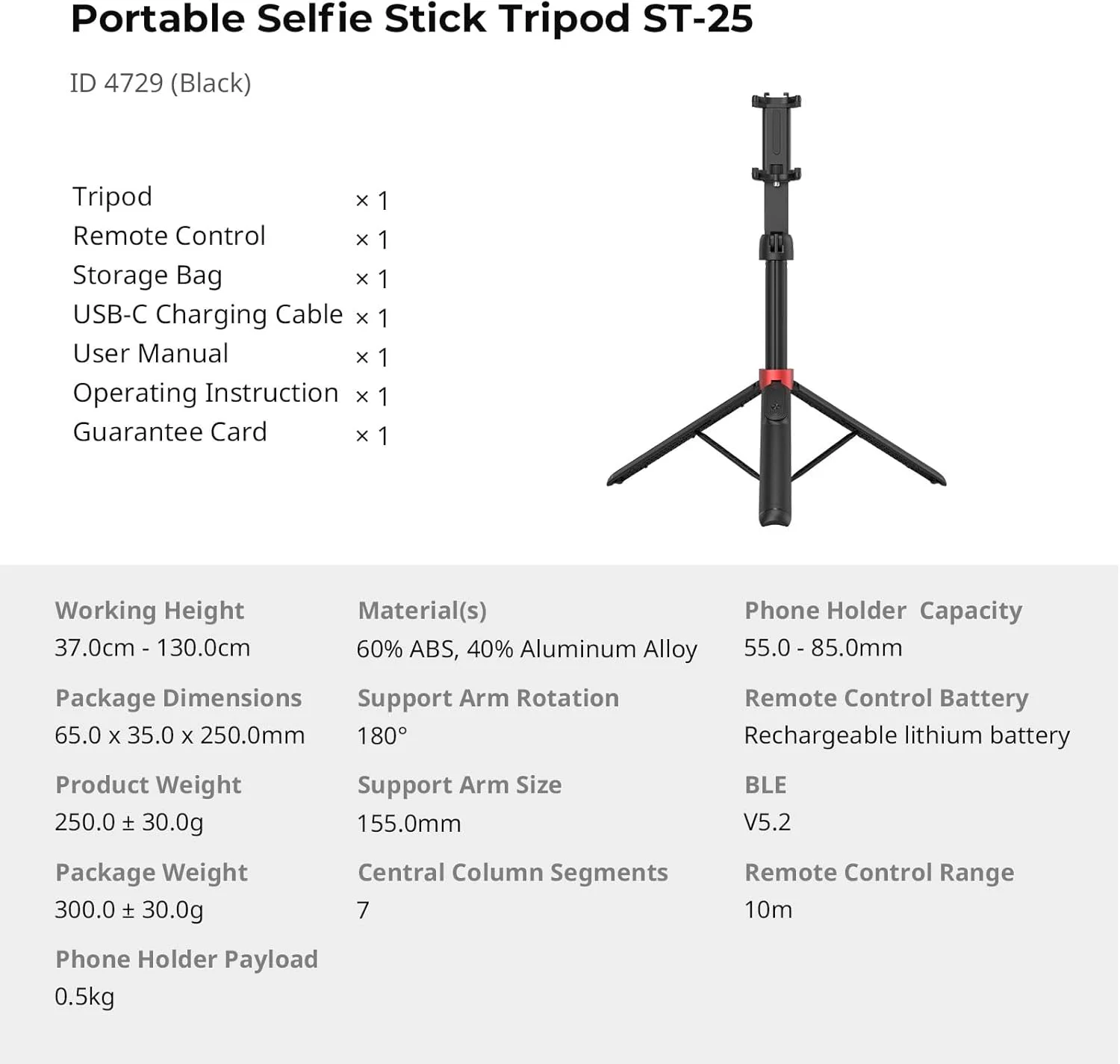 پایه سه پایه گوشی موبایل اسمال ریگ 51 اینچی ST-25 مشکی 4729 پایه سه پایه گوشی موبایل اسمال ریگ 51 اینچی ST-25 مشکی 4729