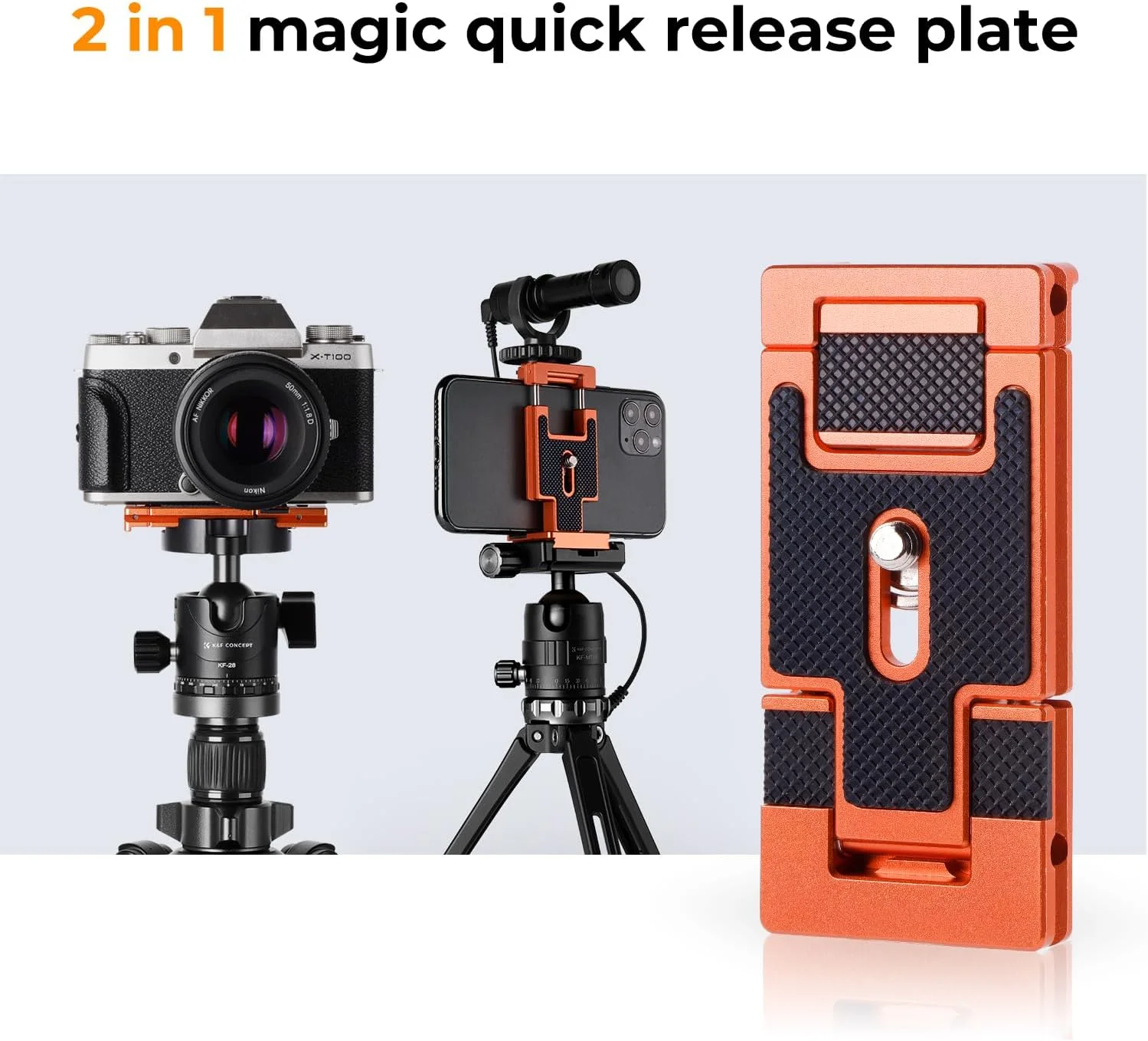 سه پایه دوربین کی اند اف کانسپت 62 اینچی آلومینیومی مونوپاد با هد توپی و کیف حمل مسافرتی جمع و جور برای دوربین های DSLR کانن نیکون سونی و تلفن های همراه مدل K254A1+BH-28L (مدل قدیمی SA254M1) + صفحه QR 2in1 سه پایه دوربین کی اند اف کانسپت 62 اینچی آلومینیومی مونوپاد با هد توپی و کیف حمل مسافرتی جمع و جور برای دوربین های DSLR کانن نیکون سونی و تلفن های همراه مدل K254A1+BH-28L (مدل قدیمی SA254M1) + صفحه QR 2in1