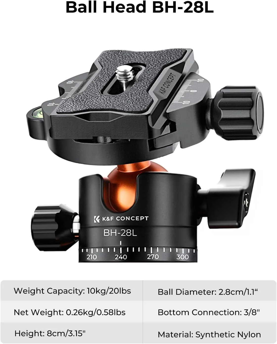 K&F Concept 64 inch/163cm Camera Tripod,Lightweight Travel Outdoor DSLR Tripods with 360 Degree CNC Ball Head Load Capacity 10kg/22lbs,Cellphone Clip for Smartphone Live Streaming Vlog K234A0+BH-28L K&F Concept 64 inch/163cm Camera Tripod,Lightweight Travel Outdoor DSLR Tripods with 360 Degree CNC Ball Head Load Capacity 10kg/22lbs,Cellphone Clip for Smartphone Live Streaming Vlog K234A0+BH-28L