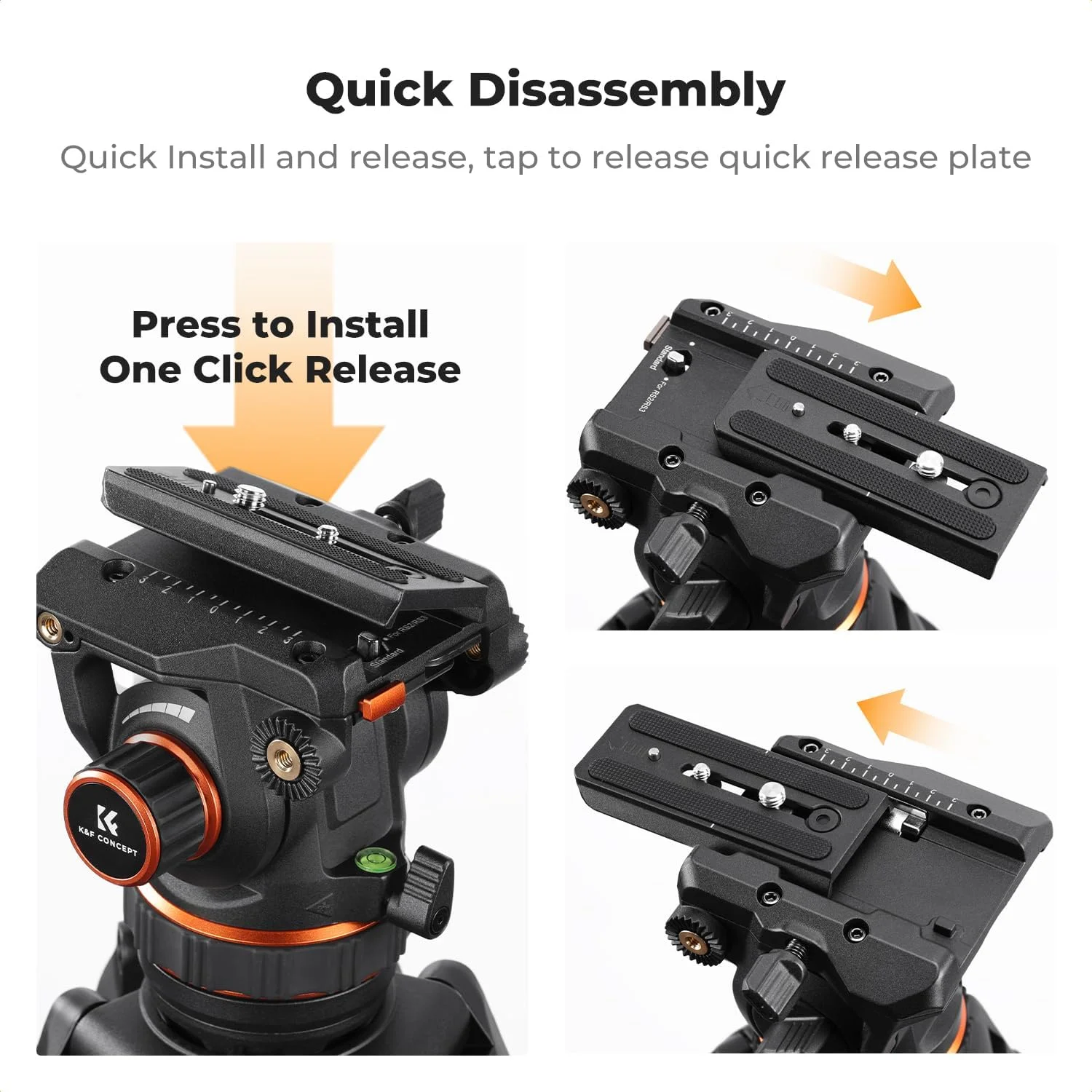 سه پایه فیلمبرداری حرفه ای K&F CONCEPT مدل VA3+BV60، آلیاژ آلومینیوم سنگین با هد سیال 360 درجه، سازگار با Canon Nikon Sony و سایر دوربین ها، تحمل وزن تا 10 کیلوگرم سه پایه فیلمبرداری حرفه ای K&F CONCEPT مدل VA3+BV60، آلیاژ آلومینیوم سنگین با هد سیال 360 درجه، سازگار با Canon Nikon Sony و سایر دوربین ها، تحمل وزن تا 10 کیلوگرم