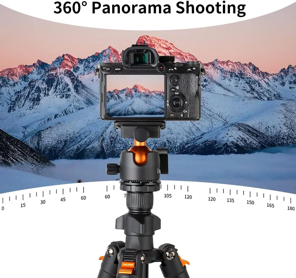 سه پایه مسافرتی K&F Concept، سه پایه دوربین 62.99 اینچی برای DSLR، سه پایه مسافرتی آلومینیومی قابل حمل با هد توپی پانوراما 360 درجه، رهاسازی سریع با کیف نگهداری، حداکثر بار 8 کیلوگرم سه پایه مسافرتی K&F Concept، سه پایه دوربین 62.99 اینچی برای DSLR، سه پایه مسافرتی آلومینیومی قابل حمل با هد توپی پانوراما 360 درجه، رهاسازی سریع با کیف نگهداری، حداکثر بار 8 کیلوگرم