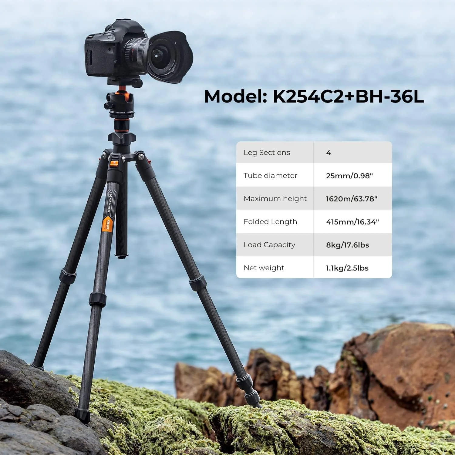سه پایه دوربین فیبر کربنی K&F Concept KF09123 | سه پایه مسافرتی سبک و قابل حمل | صفحه رهاسازی سریع با کیف برای عکاسی منظره | حداکثر تحمل وزن 8 کیلوگرم | وزن 1.1 کیلوگرم | حداکثر ارتفاع 162 سانتی متر سه پایه دوربین فیبر کربنی K&F Concept KF09123 | سه پایه مسافرتی سبک و قابل حمل | صفحه رهاسازی سریع با کیف برای عکاسی منظره | حداکثر تحمل وزن 8 کیلوگرم | وزن 1.1 کیلوگرم | حداکثر ارتفاع 162 سانتی متر