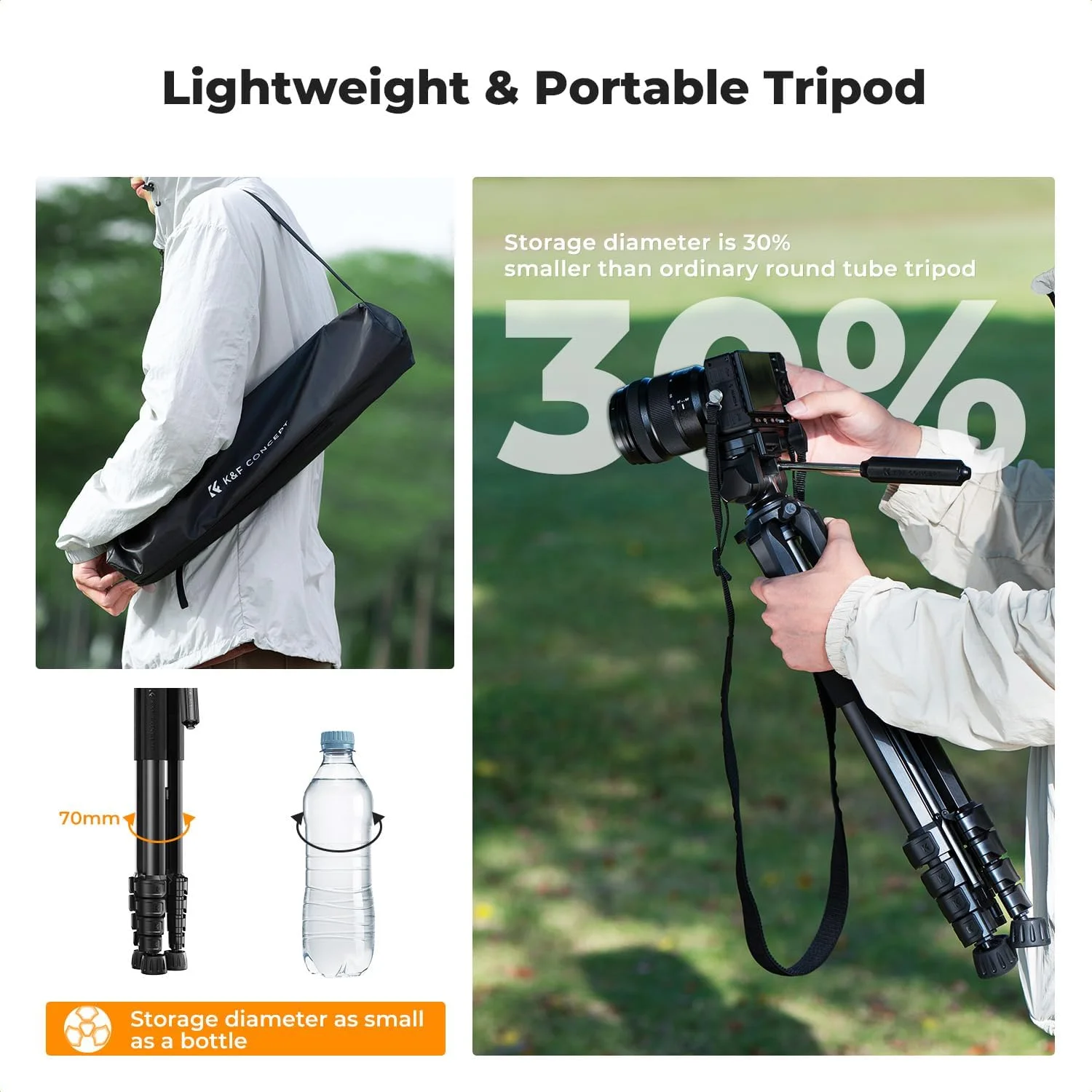 سه پایه دوربین K&F Concept، 75 اینچی، سه پایه های سبک وزن قابل حمل برای سفر در فضای باز DSLR برای پایه سه پایه ضبط ویدئو تلفن دوربین، گیره تلفن همراه برای پخش زنده گوشی های هوشمند سه پایه دوربین K&F Concept، 75 اینچی، سه پایه های سبک وزن قابل حمل برای سفر در فضای باز DSLR برای پایه سه پایه ضبط ویدئو تلفن دوربین، گیره تلفن همراه برای پخش زنده گوشی های هوشمند