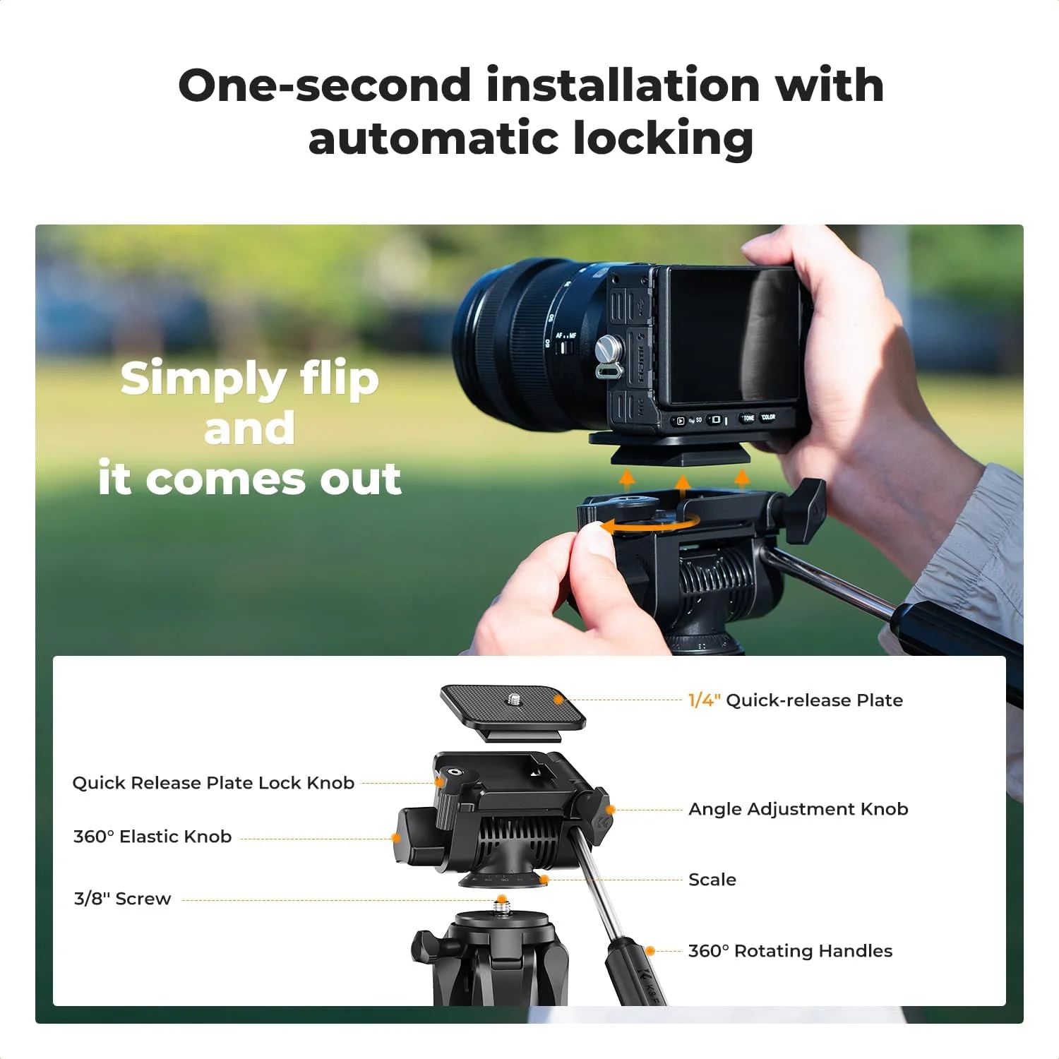 سه پایه دوربین K&F Concept، 75 اینچی، سه پایه های سبک وزن قابل حمل برای سفر در فضای باز DSLR برای پایه سه پایه ضبط ویدئو تلفن دوربین، گیره تلفن همراه برای پخش زنده گوشی های هوشمند سه پایه دوربین K&F Concept، 75 اینچی، سه پایه های سبک وزن قابل حمل برای سفر در فضای باز DSLR برای پایه سه پایه ضبط ویدئو تلفن دوربین، گیره تلفن همراه برای پخش زنده گوشی های هوشمند