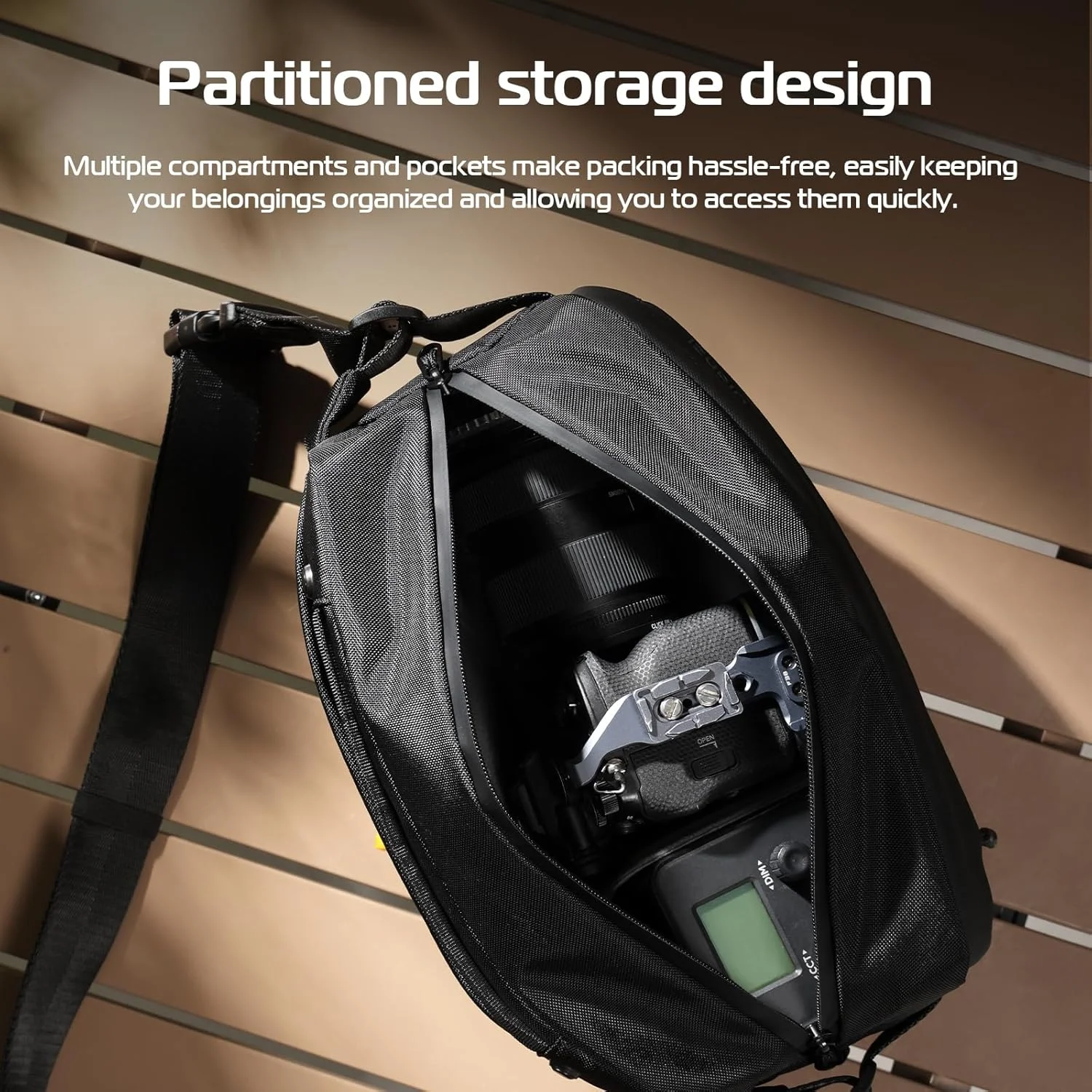کیف کمری دوربین ULANZI، کیف ضد آب دوربین با نگهدارنده سه پایه، کیف های کراس بادی دوربین DSLR/SLR/Mirrorless برای عکاسان - مشکی با ظرفیت 10 لیتر کیف کمری دوربین ULANZI، کیف ضد آب دوربین با نگهدارنده سه پایه، کیف های کراس بادی دوربین DSLR/SLR/Mirrorless برای عکاسان - مشکی با ظرفیت 10 لیتر
