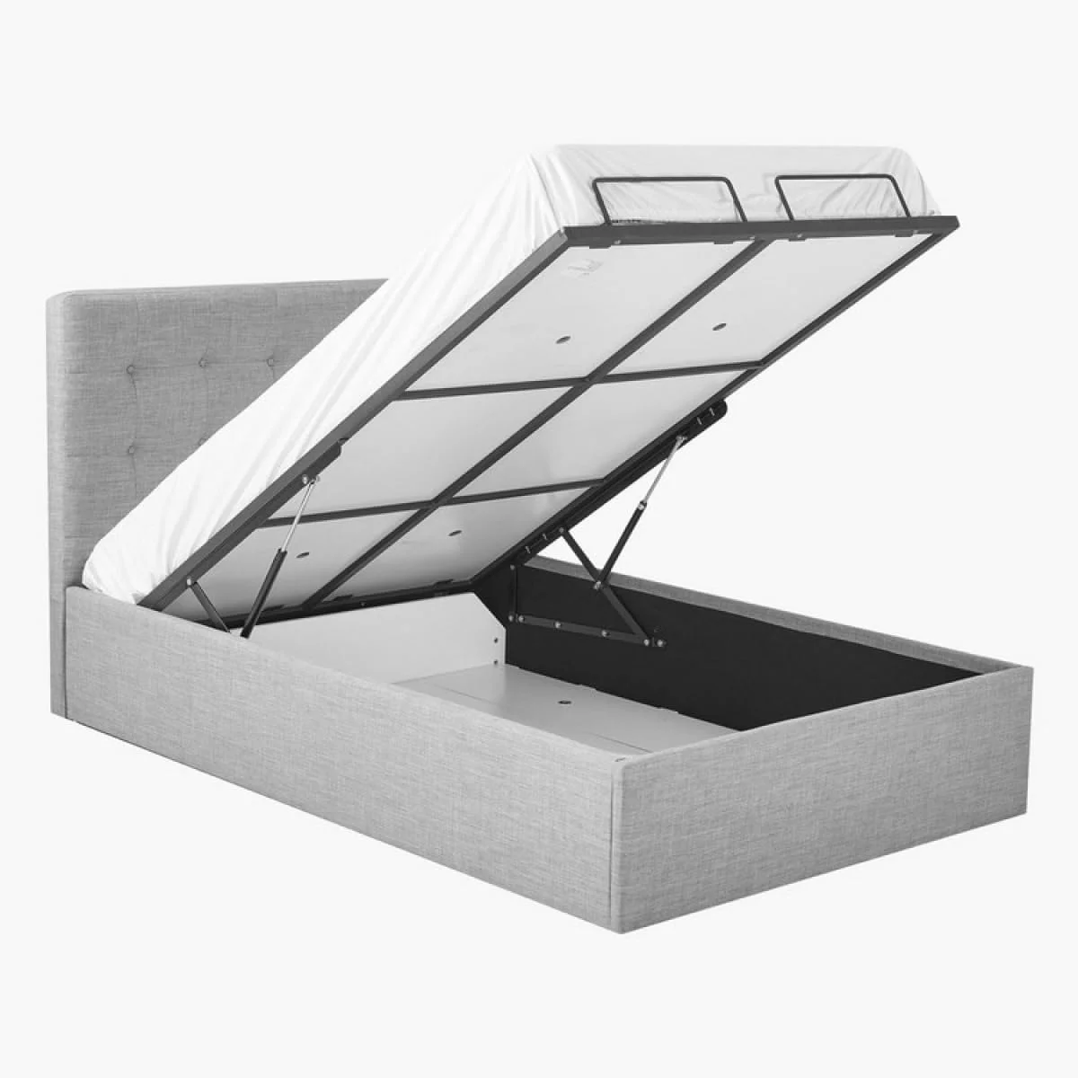 تخت خواب دو نفره روکش دار هیدرولیک اوکلند هوم باکس 213 X 110 X 122 سانتی متر - خاکستری تخت خواب دو نفره روکش دار هیدرولیک اوکلند هوم باکس 213 X 110 X 122 سانتی متر - خاکستری