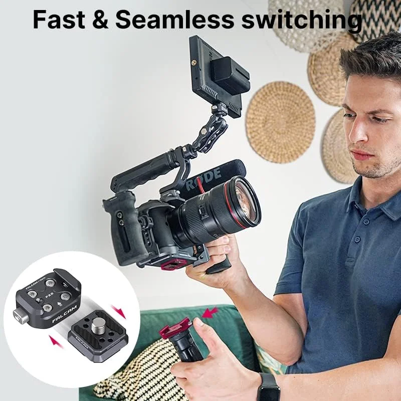 کیت صفحه اتصال سریع پایه FALCAM F22، آداپتور نصب دوربین تبدیل رزوه 1/4 اینچ به سیستم QR F22، کیت لوازم جانبی دوربین آلومینیومی 22 میلیمتری برای فیلمسازان و عکاسان، مناسب برای سه پایه DSLR سونی کانن کیت صفحه اتصال سریع پایه FALCAM F22، آداپتور نصب دوربین تبدیل رزوه 1/4 اینچ به سیستم QR F22، کیت لوازم جانبی دوربین آلومینیومی 22 میلیمتری برای فیلمسازان و عکاسان، مناسب برای سه پایه DSLR سونی کانن