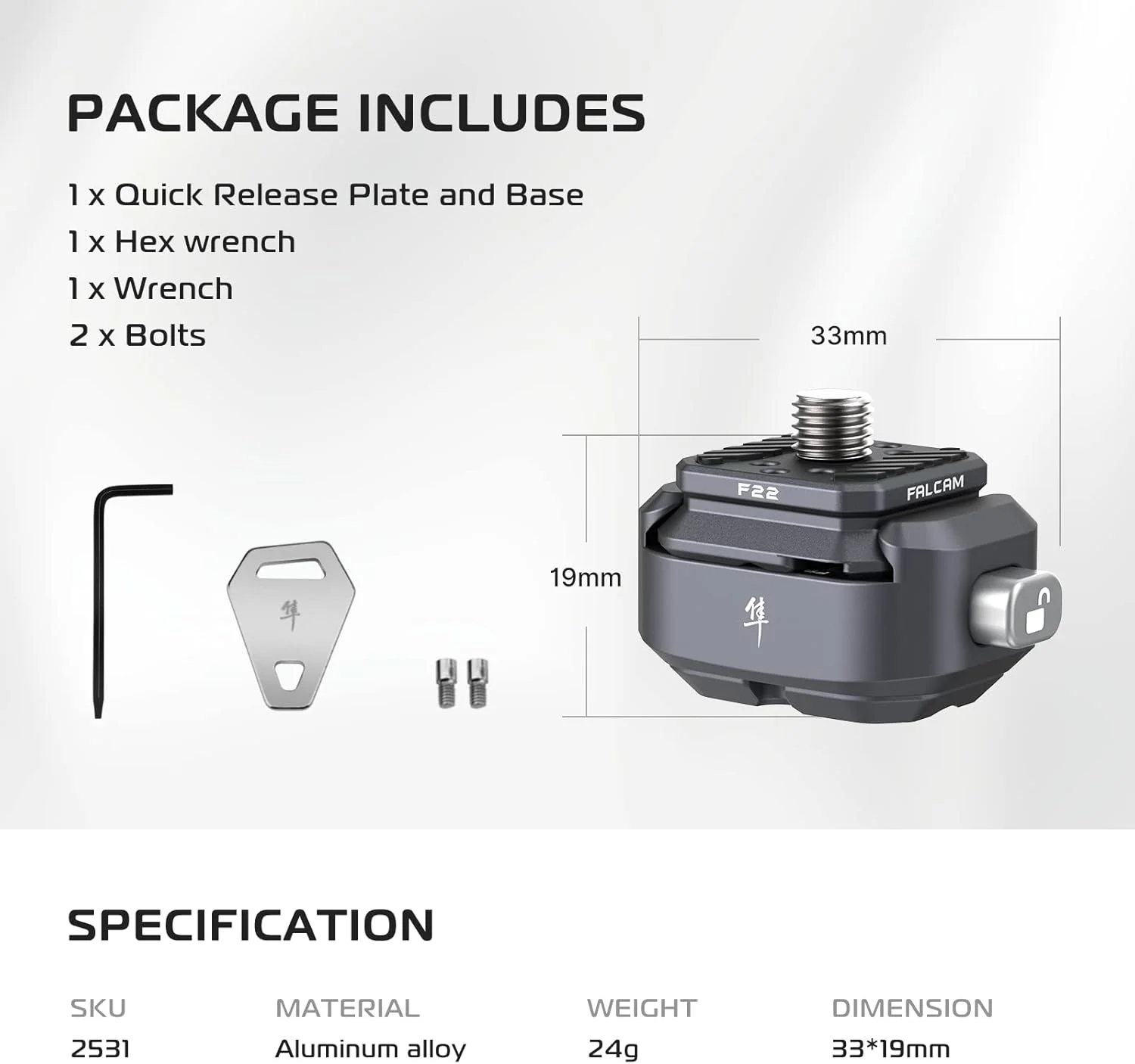 کیت صفحه اتصال سریع پایه FALCAM F22، آداپتور نصب دوربین تبدیل رزوه 1/4 اینچ به سیستم QR F22، کیت لوازم جانبی دوربین آلومینیومی 22 میلیمتری برای فیلمسازان و عکاسان، مناسب برای سه پایه DSLR سونی کانن کیت صفحه اتصال سریع پایه FALCAM F22، آداپتور نصب دوربین تبدیل رزوه 1/4 اینچ به سیستم QR F22، کیت لوازم جانبی دوربین آلومینیومی 22 میلیمتری برای فیلمسازان و عکاسان، مناسب برای سه پایه DSLR سونی کانن