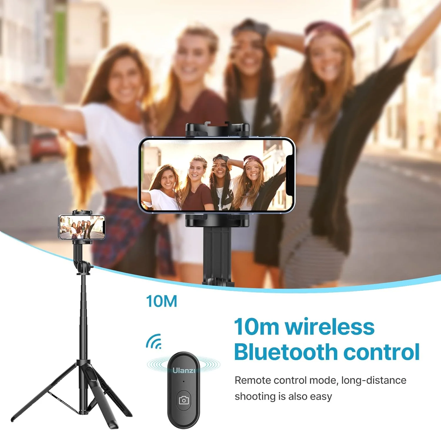 63'' 160cm Selfie Stick ULANZI SK-03 3 in 1 Stable Phone Stand for Smartphone/Camera, 160cm Extendable Phone Tripod with Detachable Remote, Compatible with iPhone/Galaxy/Huawei, etc. 63'' 160cm Selfie Stick ULANZI SK-03 3 in 1 Stable Phone Stand for Smartphone/Camera, 160cm Extendable Phone Tripod with Detachable Remote, Compatible with iPhone/Galaxy/Huawei, etc.