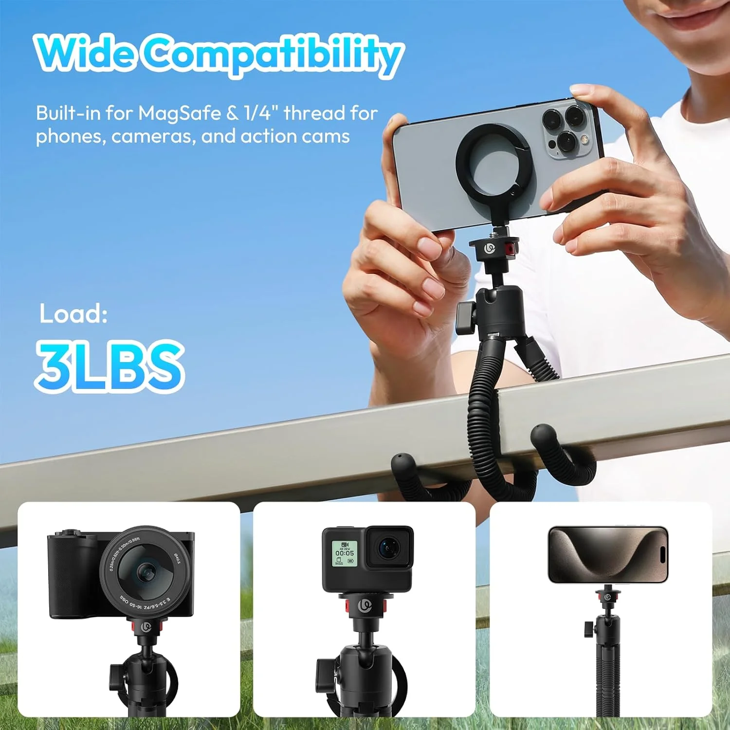 سه پایه انعطاف پذیر مغناطیسی ULANZI MT30 برای سری iPhone 17-12 با رزوه 1/4 اینچی، پایه نگهدارنده تلفن کوچک خم شو برای MagSafe و دوربین ها، پایه سه پایه کوچک اختاپوسی برای فیلمبرداری خلاقانه و ضبط ویدیو سه پایه انعطاف پذیر مغناطیسی ULANZI MT30 برای سری iPhone 17-12 با رزوه 1/4 اینچی، پایه نگهدارنده تلفن کوچک خم شو برای MagSafe و دوربین ها، پایه سه پایه کوچک اختاپوسی برای فیلمبرداری خلاقانه و ضبط ویدیو