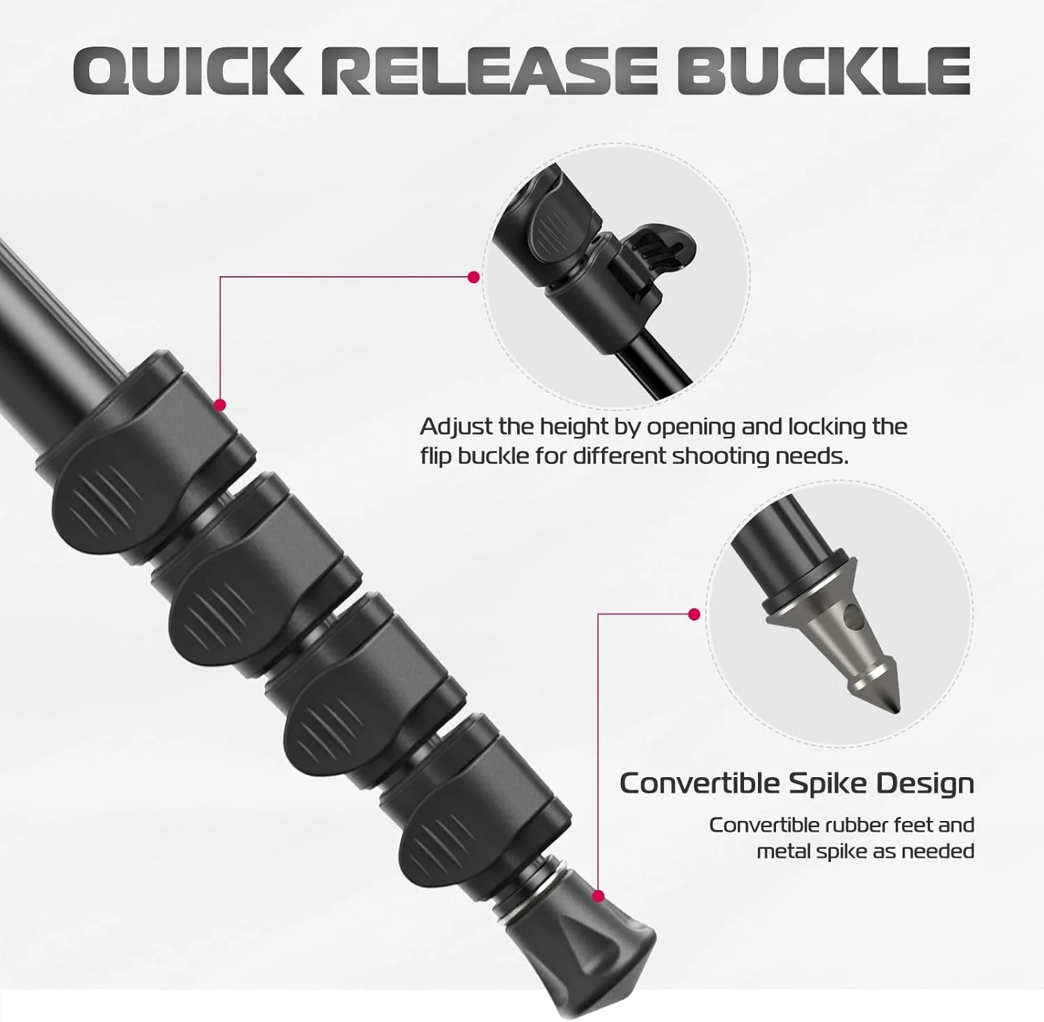 تک پایه دوربین ULANZI TB12، تک پایه عکاسی آلومینیومی 61 اینچی با ارتفاع 5 قسمتی، لوازم جانبی دوربین سبک و قابل حمل، برای دوربین های بدون آینه و DSLR کانن، نیکون و سونی، حمل آسان تک پایه دوربین ULANZI TB12، تک پایه عکاسی آلومینیومی 61 اینچی با ارتفاع 5 قسمتی، لوازم جانبی دوربین سبک و قابل حمل، برای دوربین های بدون آینه و DSLR کانن، نیکون و سونی، حمل آسان
