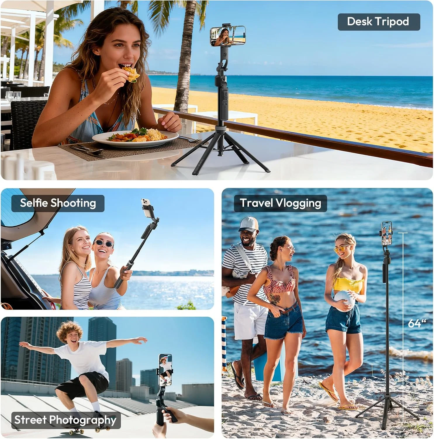 سه پایه ردیابی خودکار چهره ULANZI TT23 64 اینچی برای آیفون/اندروید با ریموت، مونوپاد چرخشی 360 درجه که حرکات شما را دنبال می کند، سه پایه تشخیص چهره برای آیفون/اندروید/دوربین سه پایه ردیابی خودکار چهره ULANZI TT23 64 اینچی برای آیفون/اندروید با ریموت، مونوپاد چرخشی 360 درجه که حرکات شما را دنبال می کند، سه پایه تشخیص چهره برای آیفون/اندروید/دوربین