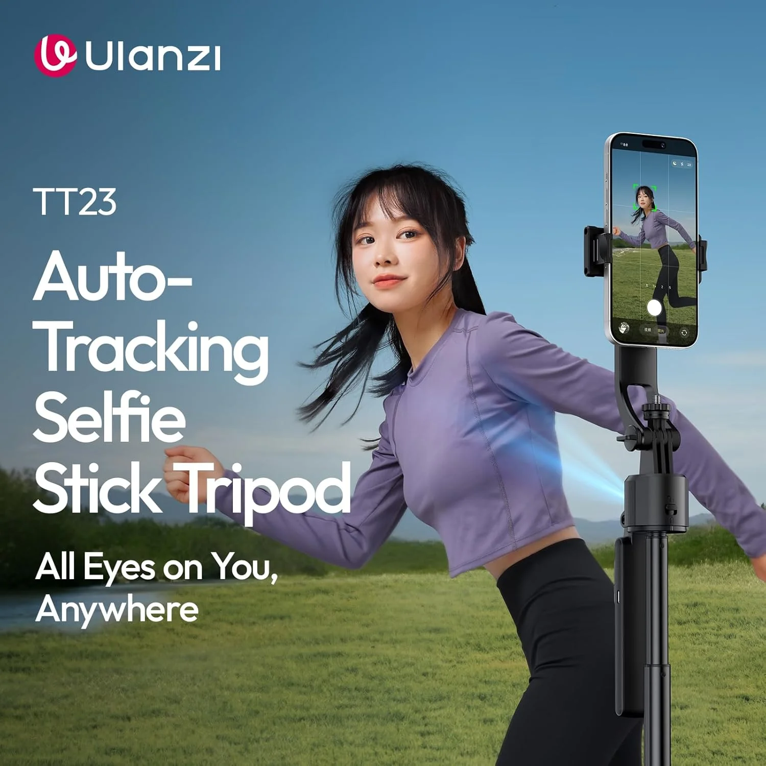 سه پایه ردیابی خودکار چهره ULANZI TT23 64 اینچی برای آیفون/اندروید با ریموت، مونوپاد چرخشی 360 درجه که حرکات شما را دنبال می کند، سه پایه تشخیص چهره برای آیفون/اندروید/دوربین سه پایه ردیابی خودکار چهره ULANZI TT23 64 اینچی برای آیفون/اندروید با ریموت، مونوپاد چرخشی 360 درجه که حرکات شما را دنبال می کند، سه پایه تشخیص چهره برای آیفون/اندروید/دوربین