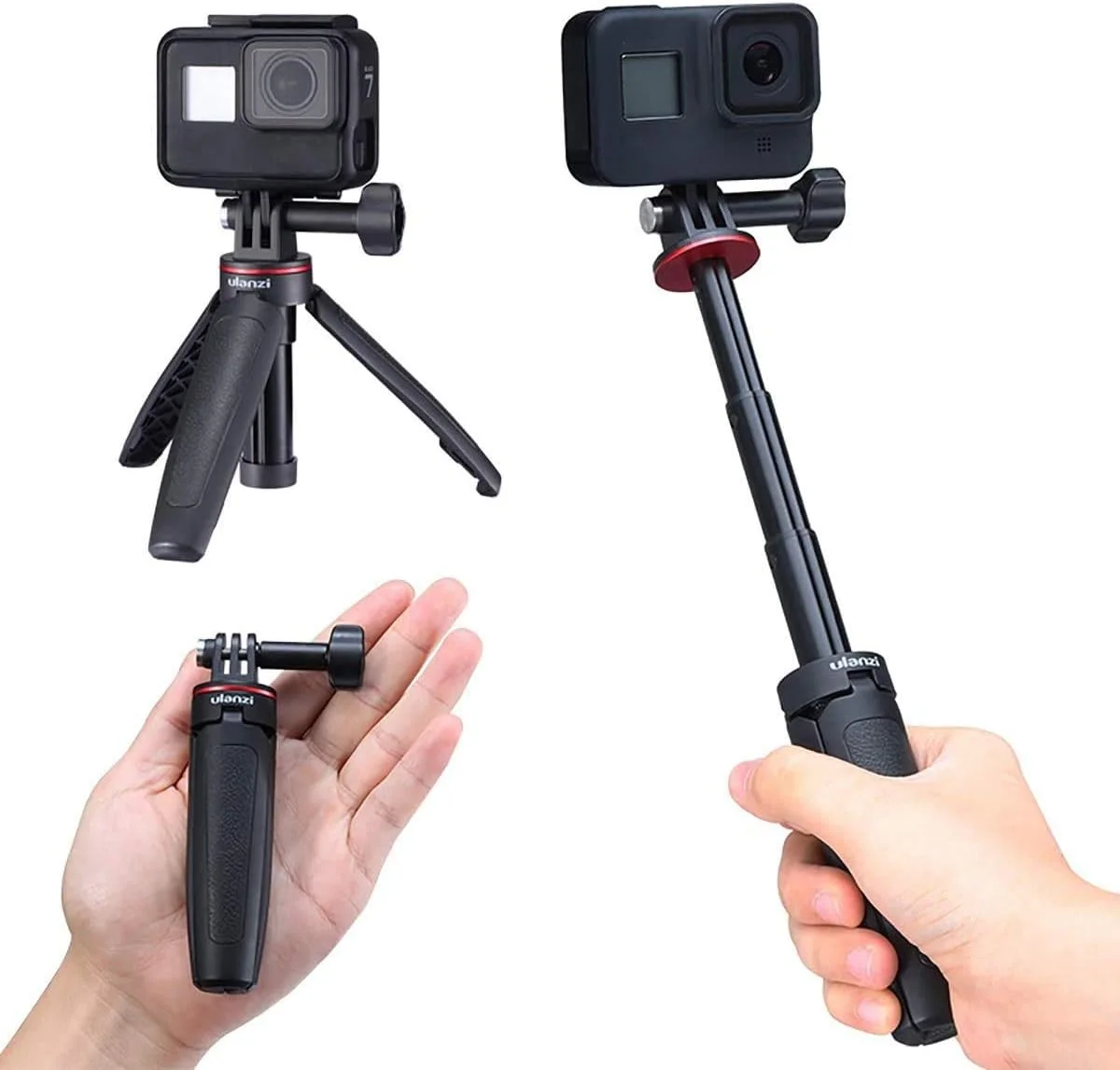 پایه سه پایه میله ای افزایش طول Ulanzi MT-09، مینی سه پایه استند دسته سلفی برای GoPro 8 7 6 5 4 Max DJI OSMO Action Insta360 One X SJCAM Vlogging