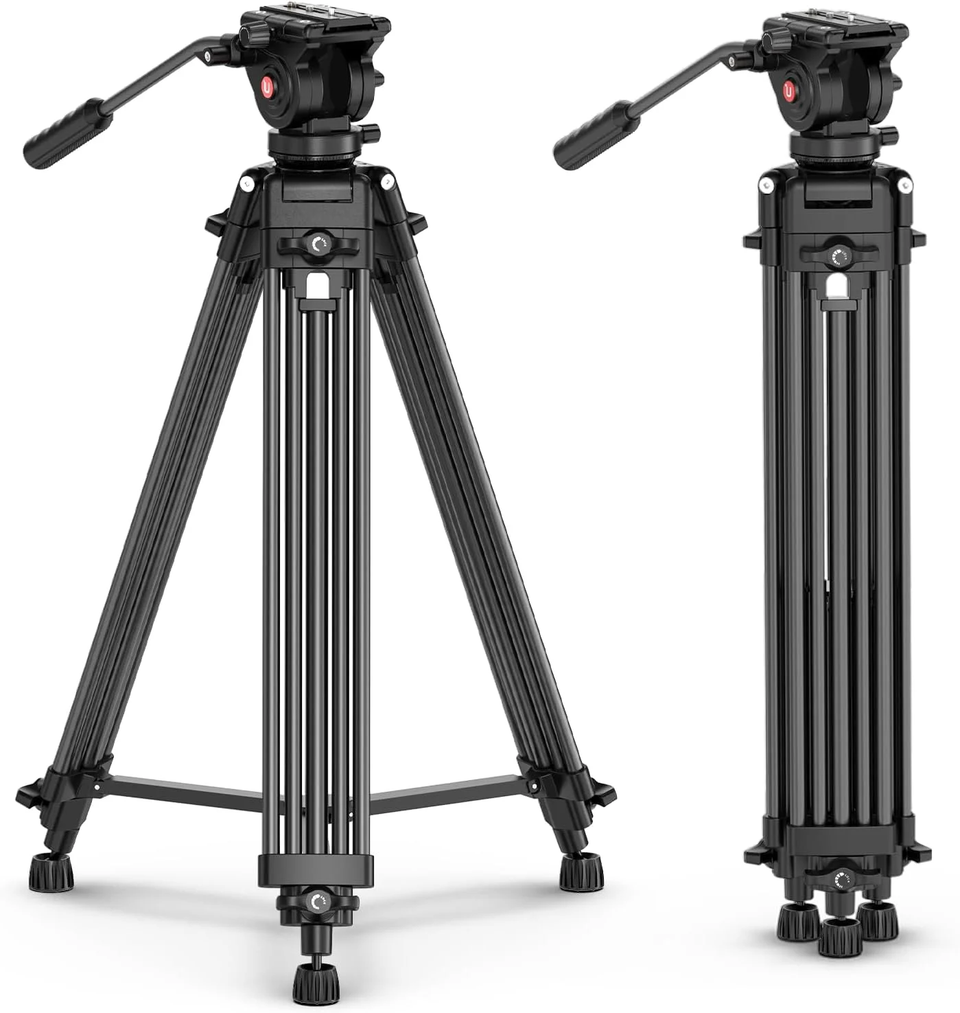 سه پایه دوربین فیلمبرداری ULANZI MT-81 با هد سیال 360 درجه، پایه سه پایه دوربین آلیاژ آلومینیوم سنگین 155 سانتی متری، صفحه رهاسازی سریع سازگار با دوربین فیلمبرداری DSLR، ظرفیت بار تا 8 کیلوگرم