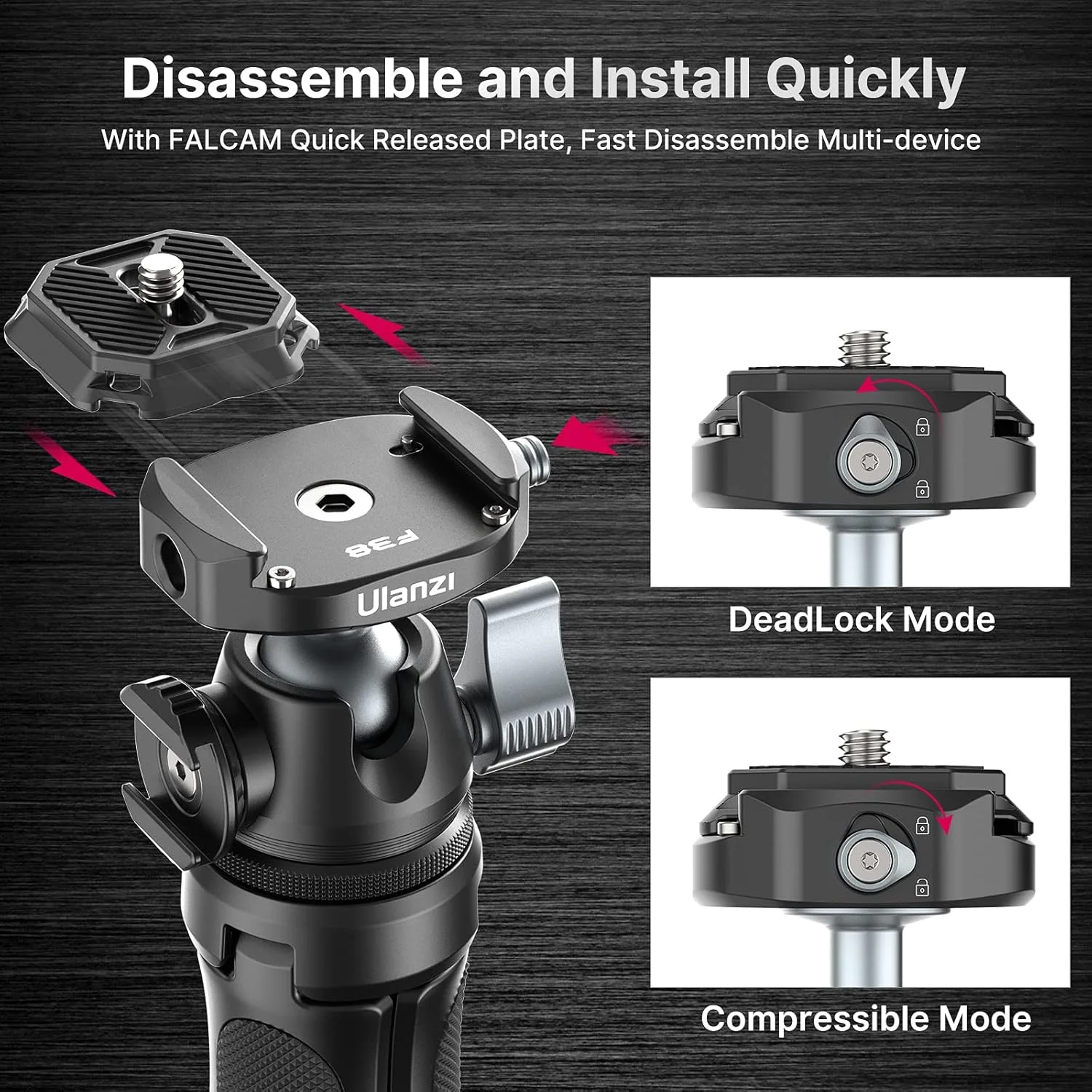 سه پایه دوربین ULANZI مدل MT-46، سه پایه آلومینیومی برای دوربین با صفحه رهاسازی سریع F38، تنظیم 4 سطح، سر توپی 360 درجه با کفشک سرد، سبک وزن، قابل حمل، مناسب برای ولاگ، مسافرت و سلفی، مناسب برای دوربین های DSLR سه پایه دوربین ULANZI مدل MT-46، سه پایه آلومینیومی برای دوربین با صفحه رهاسازی سریع F38، تنظیم 4 سطح، سر توپی 360 درجه با کفشک سرد، سبک وزن، قابل حمل، مناسب برای ولاگ، مسافرت و سلفی، مناسب برای دوربین های DSLR