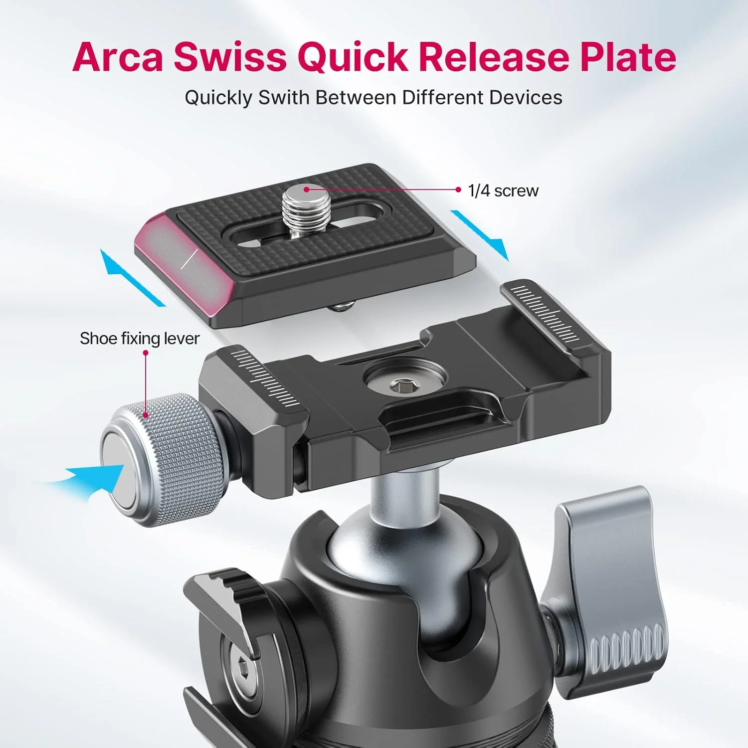 سه پایه دوربین ULANZI MT-47 آلیاژ آلومینیوم، سه پایه مسافرتی کوچک تلفن همراه، سه پایه رومیزی جمع و جور برای DSLR، هد توپی 360 درجه با صفحه رهاسازی سریع Arca 1/4 اینچی، کفشک سرد، میله سلفی قابل حمل برای ولاگ