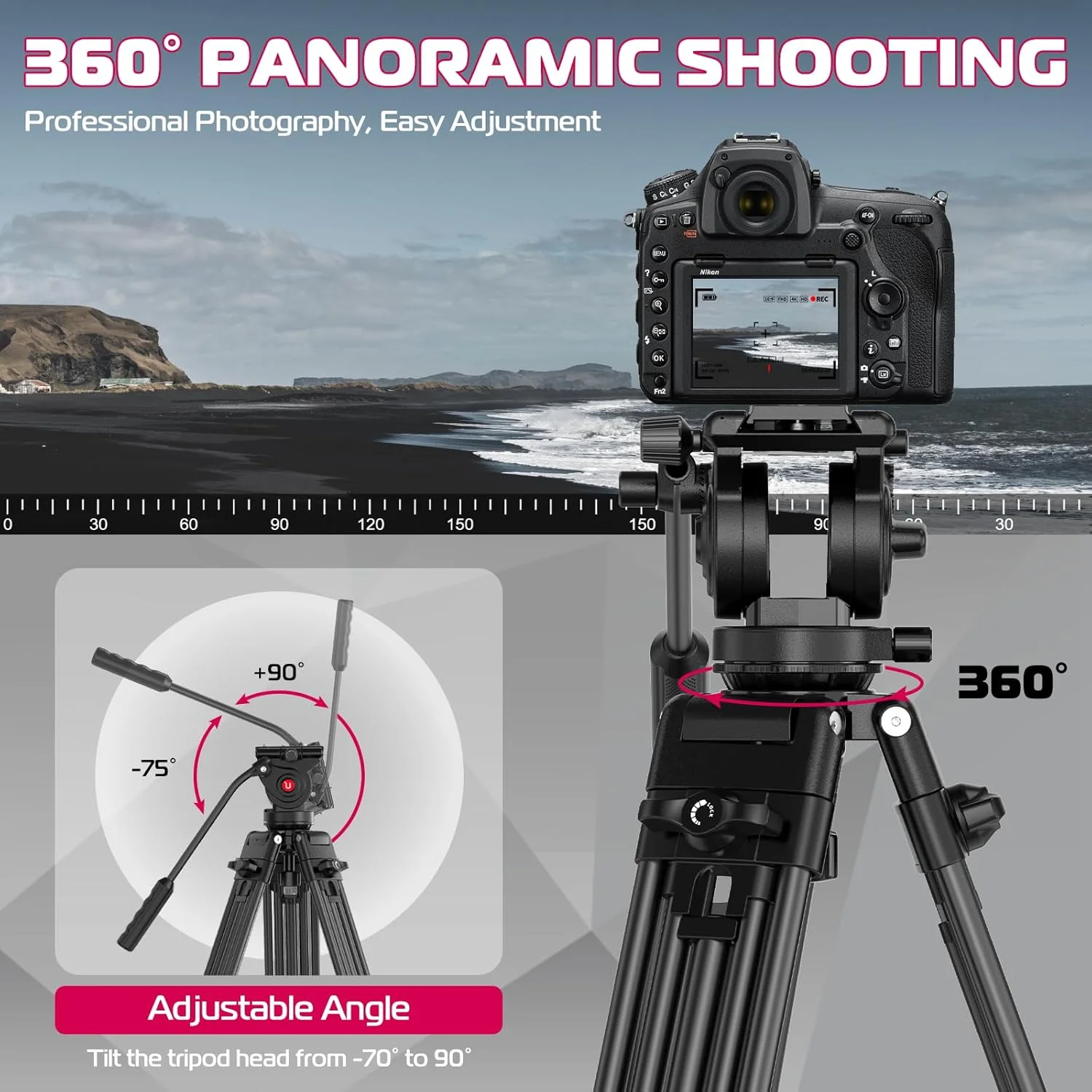 سه پایه دوربین فیلمبرداری ULANZI MT-81 با هد سیال 360 درجه، پایه سه پایه دوربین آلیاژ آلومینیوم سنگین 155 سانتی متری، صفحه رهاسازی سریع سازگار با دوربین فیلمبرداری DSLR، ظرفیت بار تا 8 کیلوگرم سه پایه دوربین فیلمبرداری ULANZI MT-81 با هد سیال 360 درجه، پایه سه پایه دوربین آلیاژ آلومینیوم سنگین 155 سانتی متری، صفحه رهاسازی سریع سازگار با دوربین فیلمبرداری DSLR، ظرفیت بار تا 8 کیلوگرم