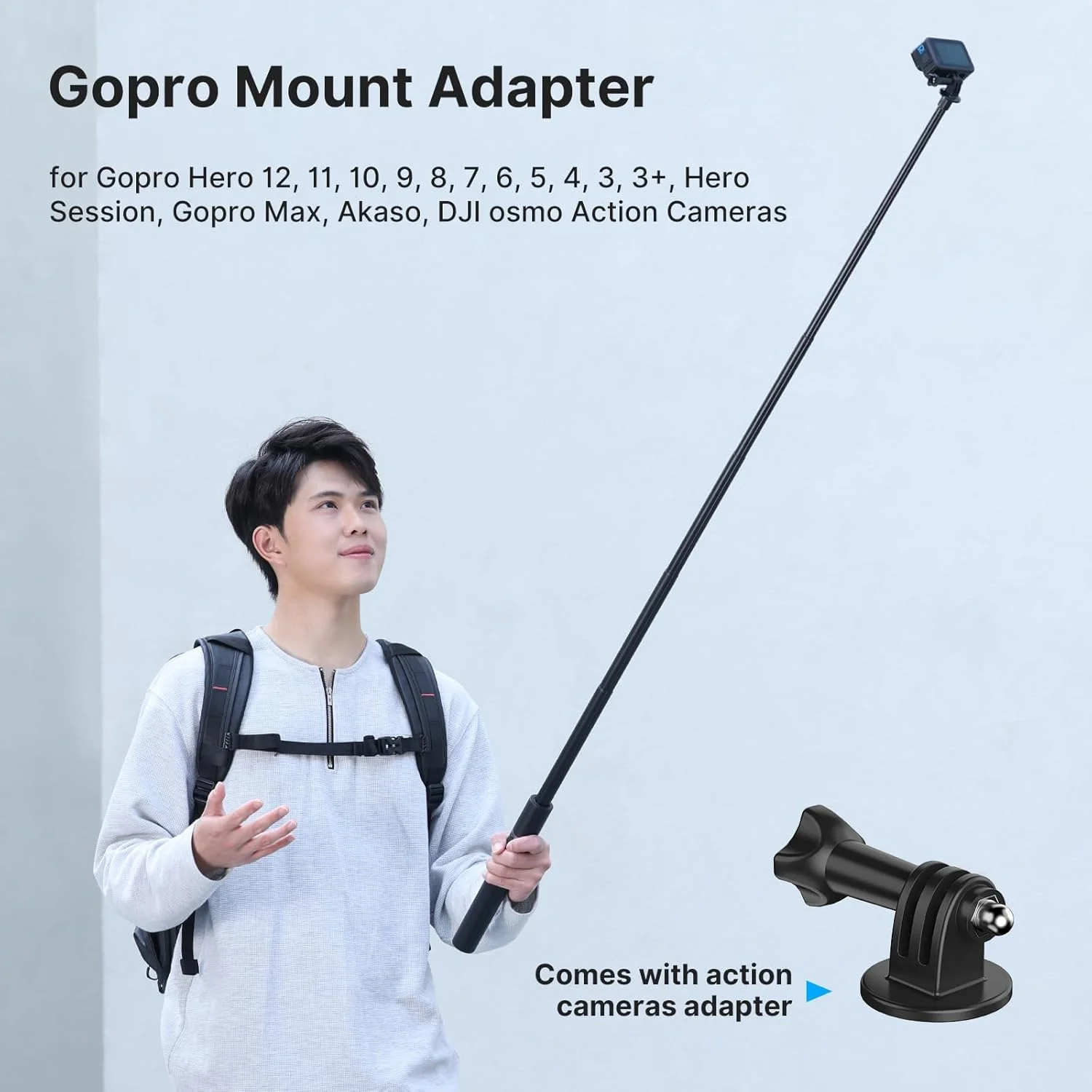 پایه سلفی نامرئی 150 سانتی متری ULANZI TT52 مناسب برای دوربین های اکشن Insta360 X4/GO 3/X3/ONE RS/ONE X2/ONE X/GO 2/ONE R/ONE - دسته گریپ سلفی ضد آب و قابل تنظیم پایه سلفی نامرئی 150 سانتی متری ULANZI TT52 مناسب برای دوربین های اکشن Insta360 X4/GO 3/X3/ONE RS/ONE X2/ONE X/GO 2/ONE R/ONE - دسته گریپ سلفی ضد آب و قابل تنظیم