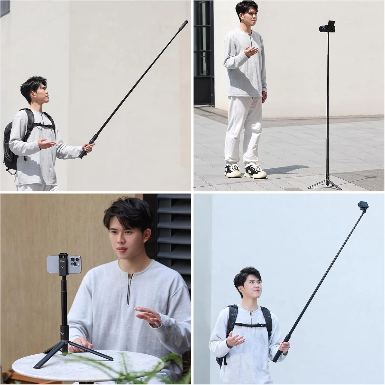 پایه سلفی نامرئی 150 سانتی متری ULANZI TT52 مناسب برای دوربین های اکشن Insta360 X4/GO 3/X3/ONE RS/ONE X2/ONE X/GO 2/ONE R/ONE - دسته گریپ سلفی ضد آب و قابل تنظیم پایه سلفی نامرئی 150 سانتی متری ULANZI TT52 مناسب برای دوربین های اکشن Insta360 X4/GO 3/X3/ONE RS/ONE X2/ONE X/GO 2/ONE R/ONE - دسته گریپ سلفی ضد آب و قابل تنظیم