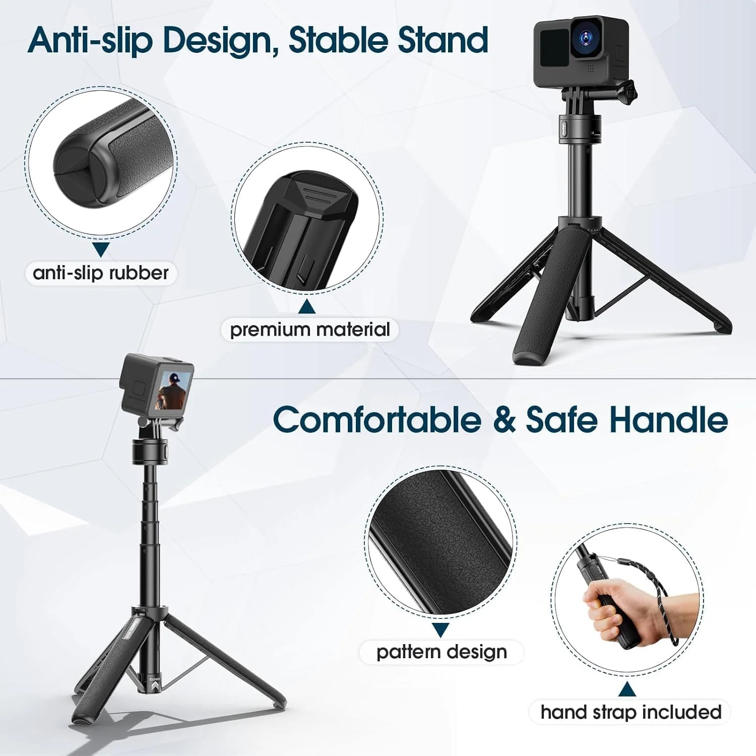 سه پایه سلفی استیک تلسکوپی ULANZI MT-34، سه پایه دوربین اکشن Go Quick II با طول 20.7 اینچ، بند دستی 4 مرحله ای، لوازم جانبی قابل حمل برای دوربین های اکشن Hero 12 11 10 9/Max/DJI OSMO/Insta 360 سه پایه سلفی استیک تلسکوپی ULANZI MT-34، سه پایه دوربین اکشن Go Quick II با طول 20.7 اینچ، بند دستی 4 مرحله ای، لوازم جانبی قابل حمل برای دوربین های اکشن Hero 12 11 10 9/Max/DJI OSMO/Insta 360