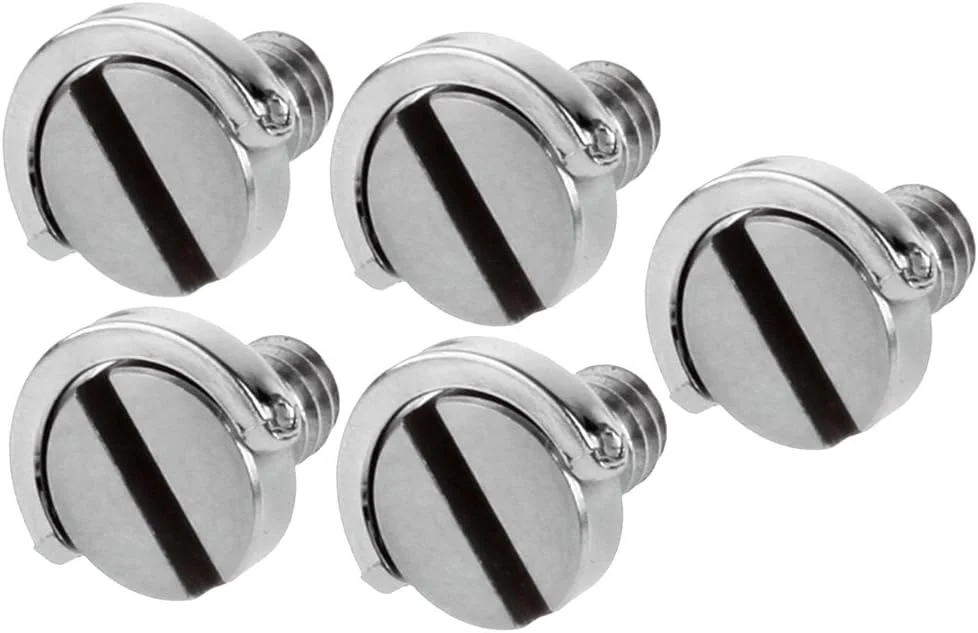 پیچ اتصال 1/4 اینچی Neewer از جنس استیل ضد زنگ با شفت D و حلقه D، شفت 10 میلی‌متری برای سه پایه دوربین، تک پایه یا صفحه رهاسازی سریع (QR) - بسته 5 عددی